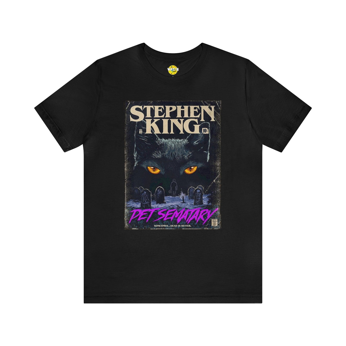 Halloween Stephen King's Pet Sematary Book Cover Short Sleeve T-Shirt - Vintage Horror Novel Graphic Tee, Retro Literary Shirt