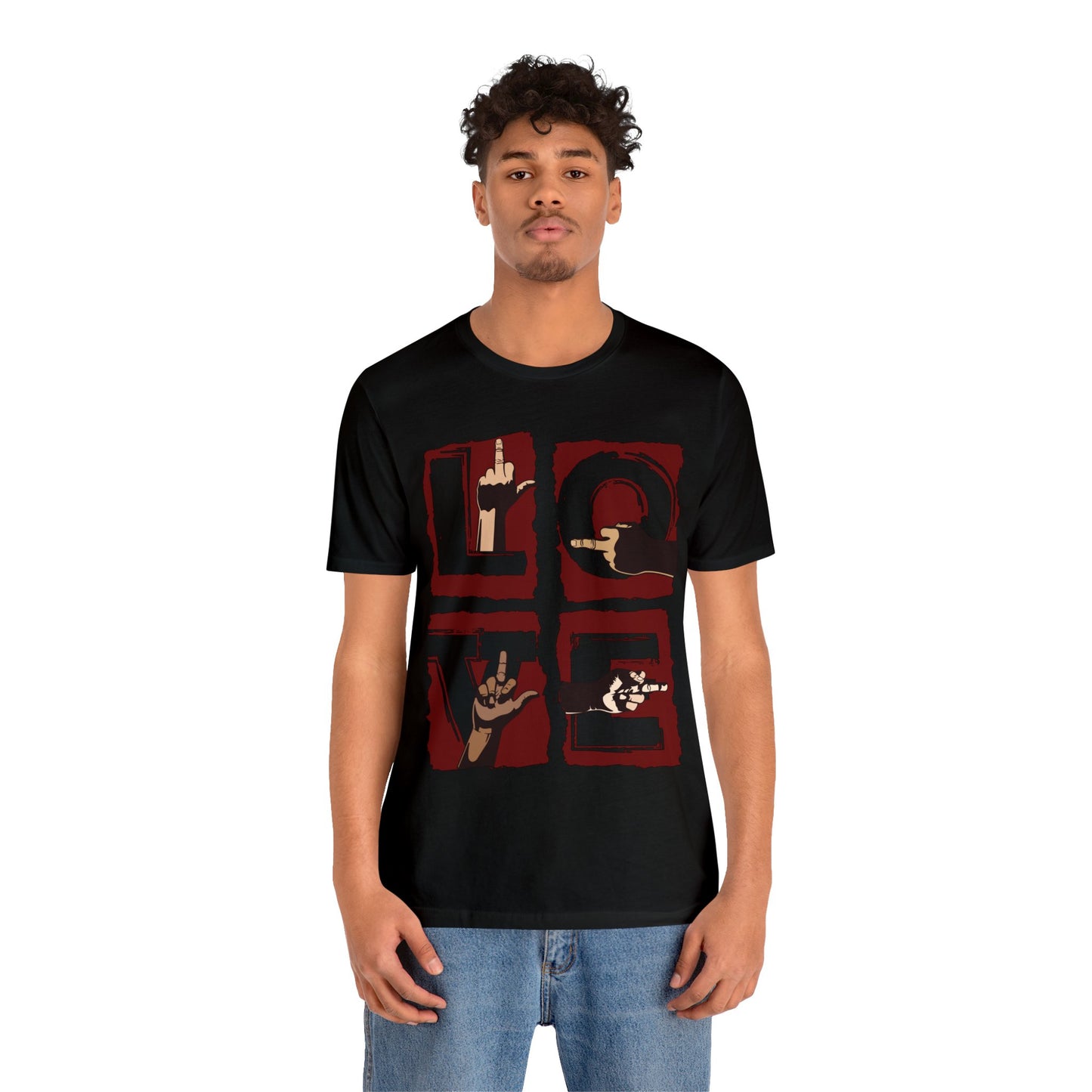 Middle Finger Love Tshirt - Fuck Love Tshirt - Unisex Anti Valentines Day Graphic Tee - Fingers Anti Valentines Day Tee