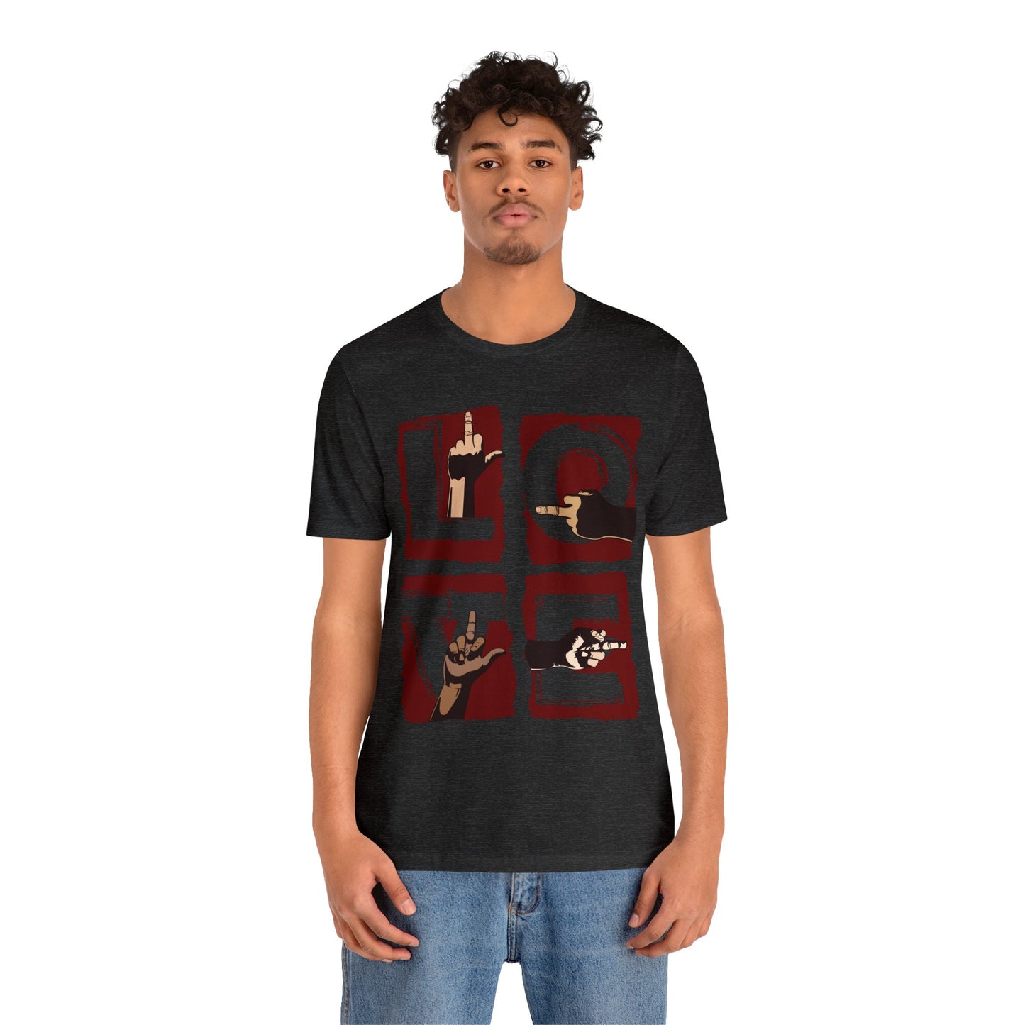 Middle Finger Love Tshirt - Fuck Love Tshirt - Unisex Anti Valentines Day Graphic Tee - Fingers Anti Valentines Day Tee