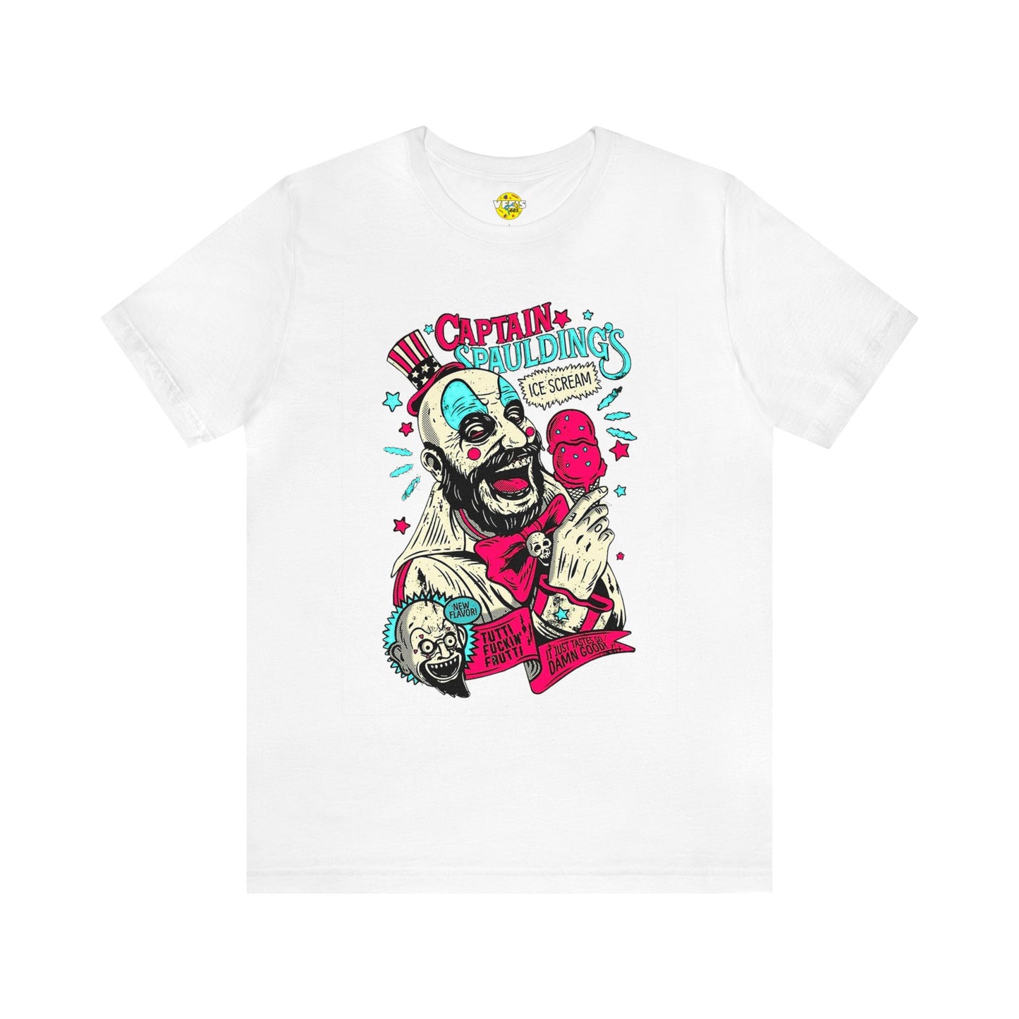 Halloween Captain Spaulding Short Sleeve T-Shirt - Classic Horror Icon Tee, Rob Zombie Character Graphic Shirt
