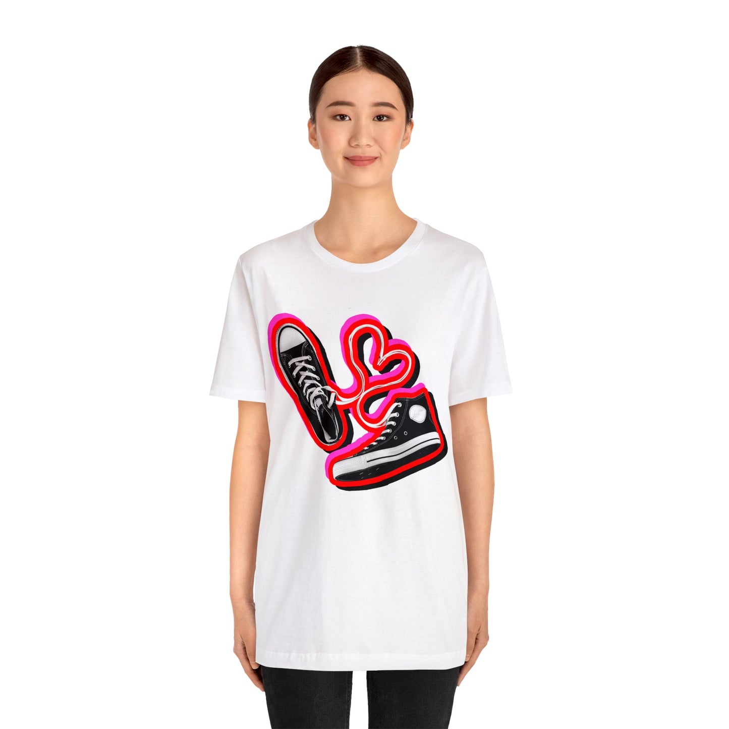 Valentines Day Shoestring Heart TShirt - Shoestring Heart Sneaker Graphic Tee - Unisex 90s Converse Tshirt