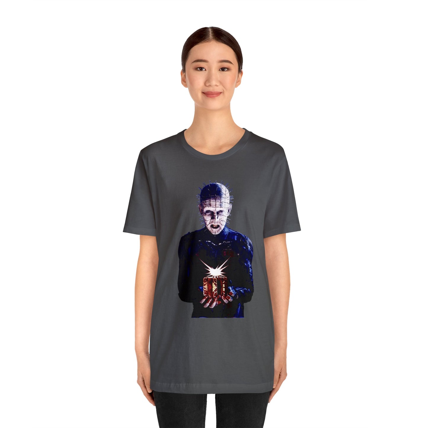 Halloween Pinhead Puzzle Box Short Sleeve T-Shirt - Hellraiser Horror Icon Tee, Clive Barker Graphic Shirt