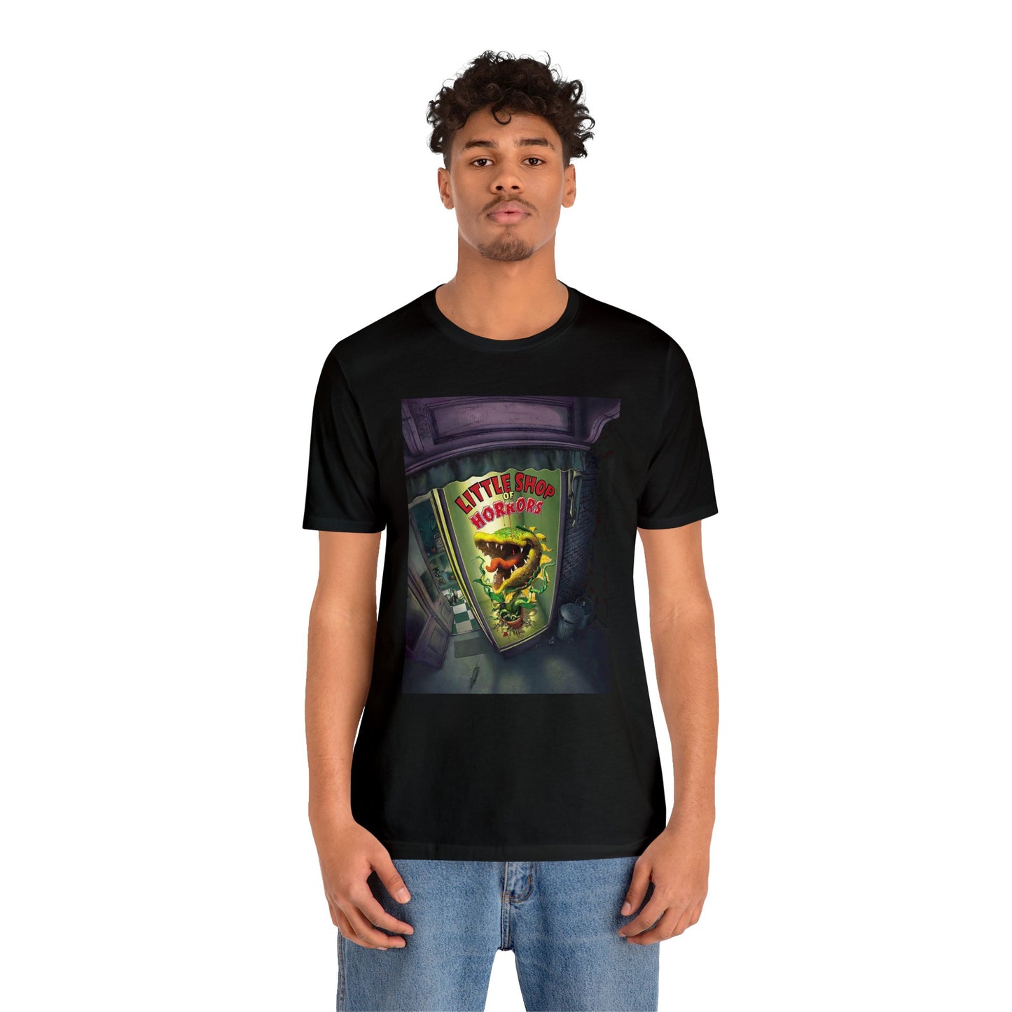 Halloween Little Shop of Horrors Short Sleeve T-Shirt - Classic Horror Movie Tee, Retro Cartoon Graphic Shirt