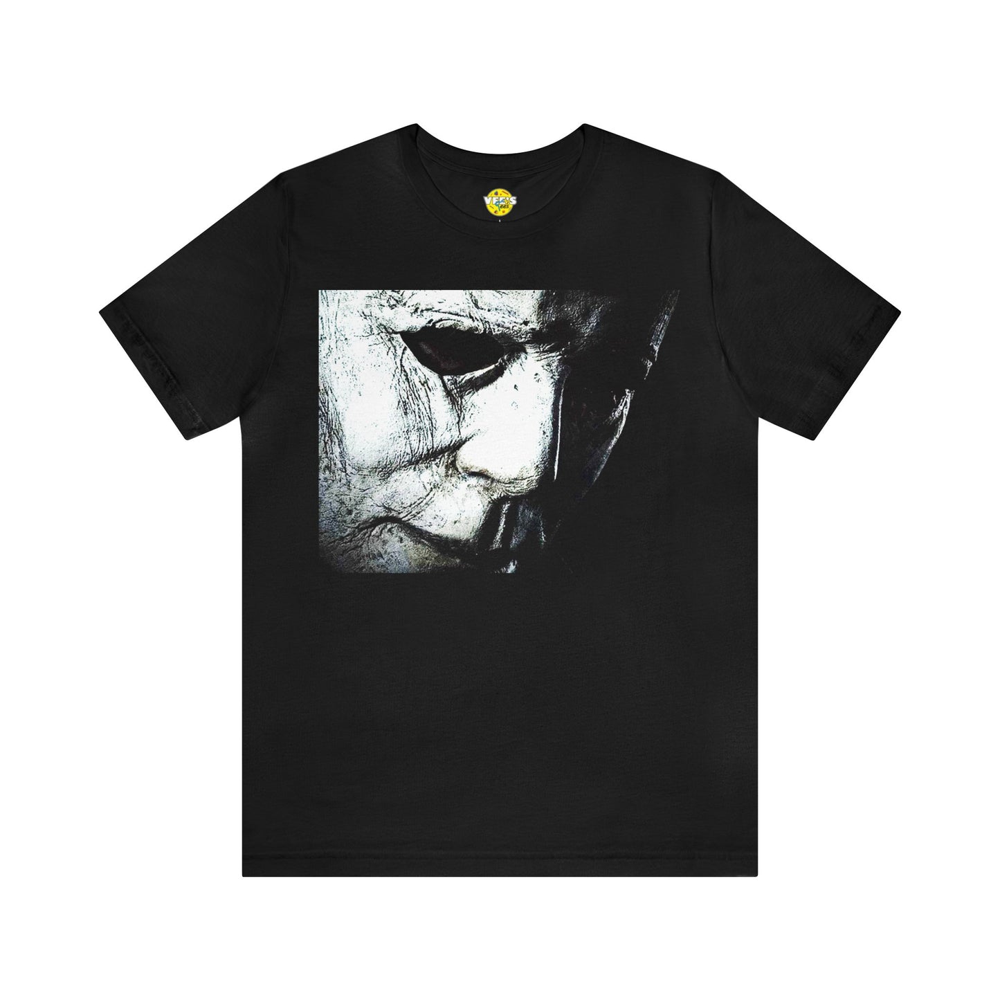 Halloween Michael Myers Close-Up Face Short Sleeve T-Shirt - Classic Horror Icon Tee - Halloween Movie Shirt - Horror Movie Fan Gift