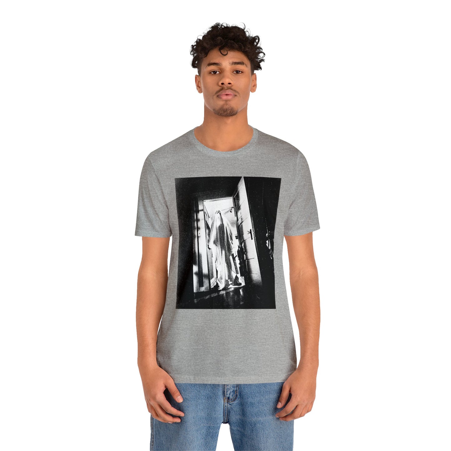 Halloween Ghost Michael Myers Short Sleeve T-Shirt - Horror Movie Tee - Spooky Michael Myers Doorway Art - Halloween Shirt