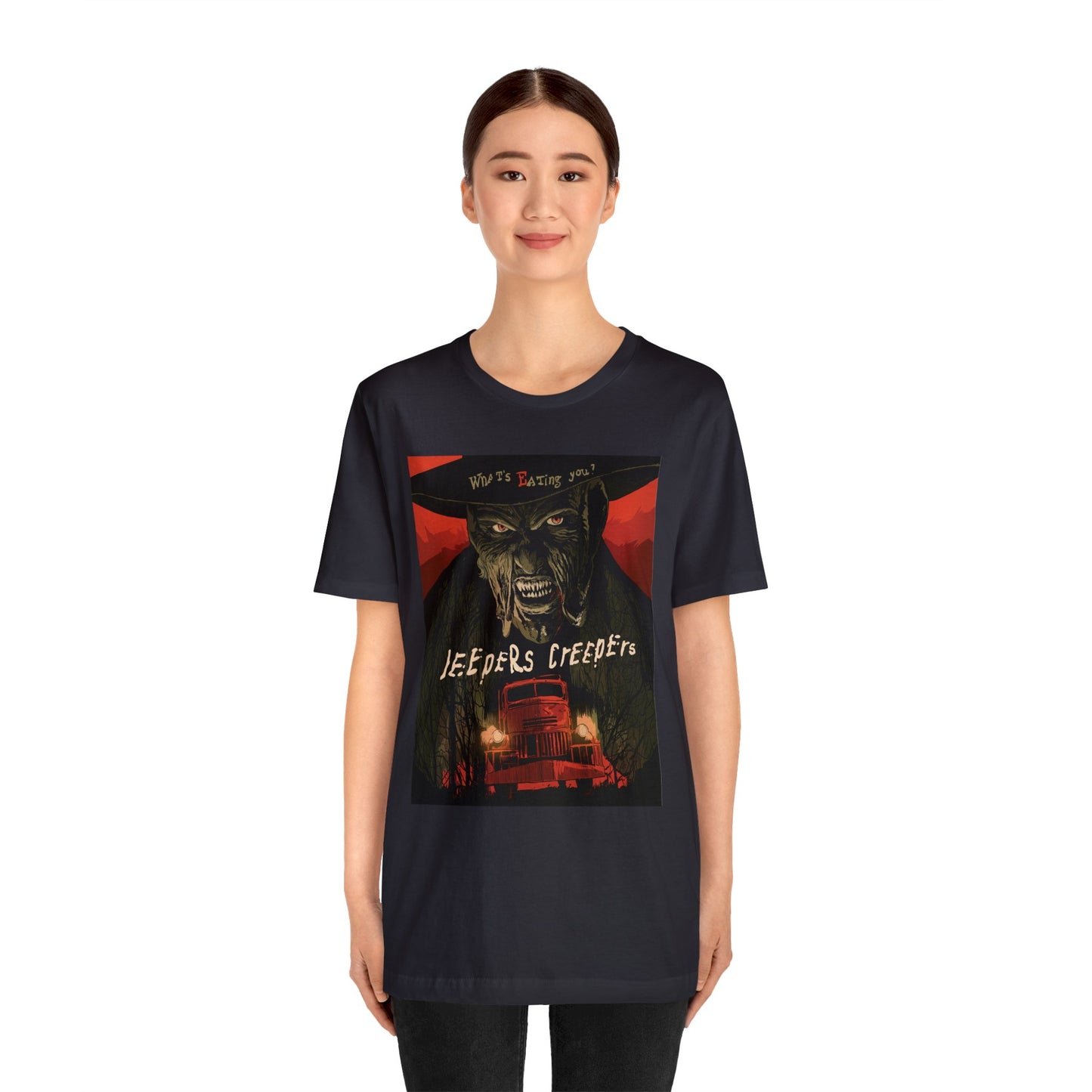 Halloween Jeepers Creepers Movie Poster Short Sleeve T-Shirt - Vintage Horror Film Tee, Retro Classic Cinema Graphic Shirt