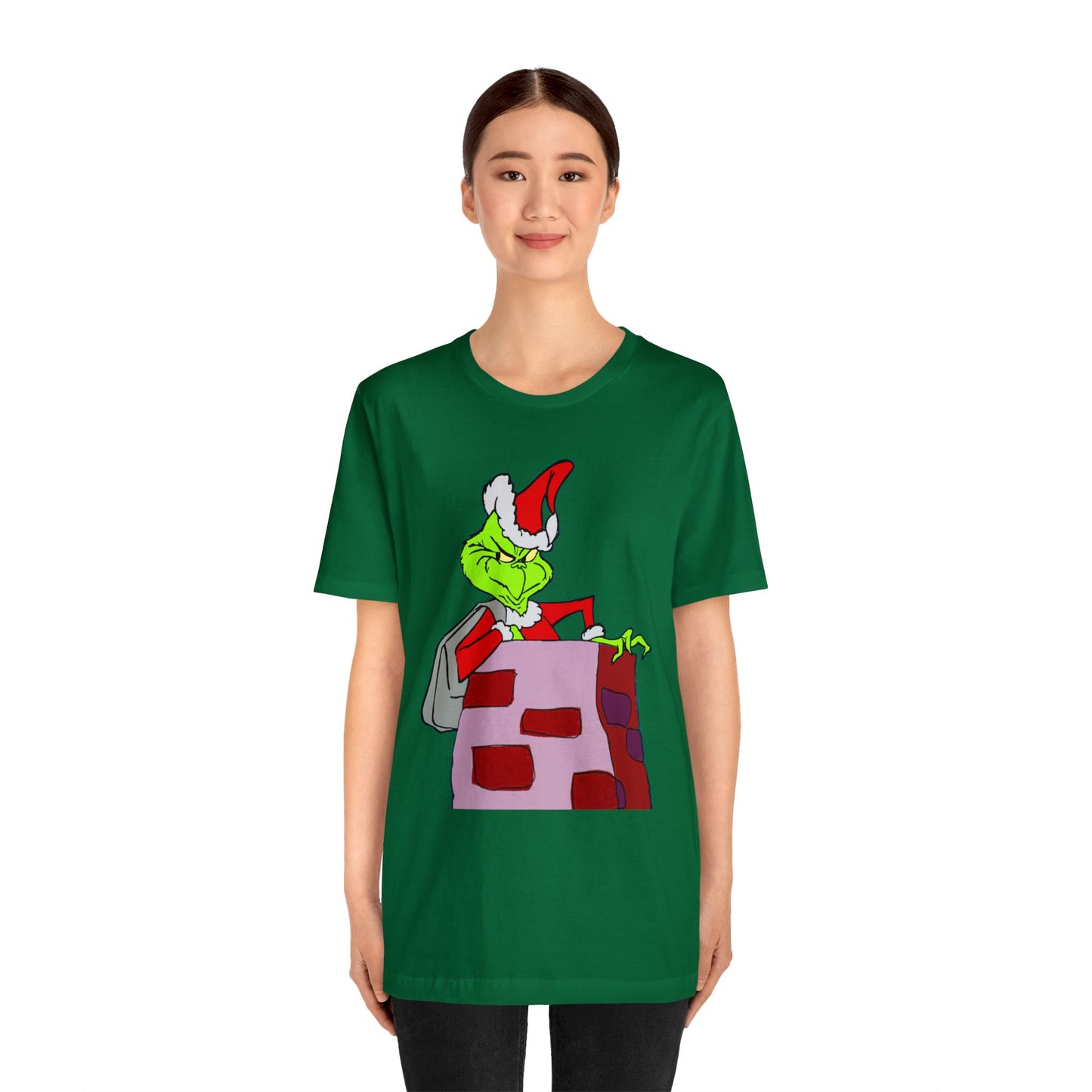 Christmas Cartoon Tee - Retro Grinch Tshirt - The Grinch Cartoon Tshirt - The Grinch Chimney Tshirt