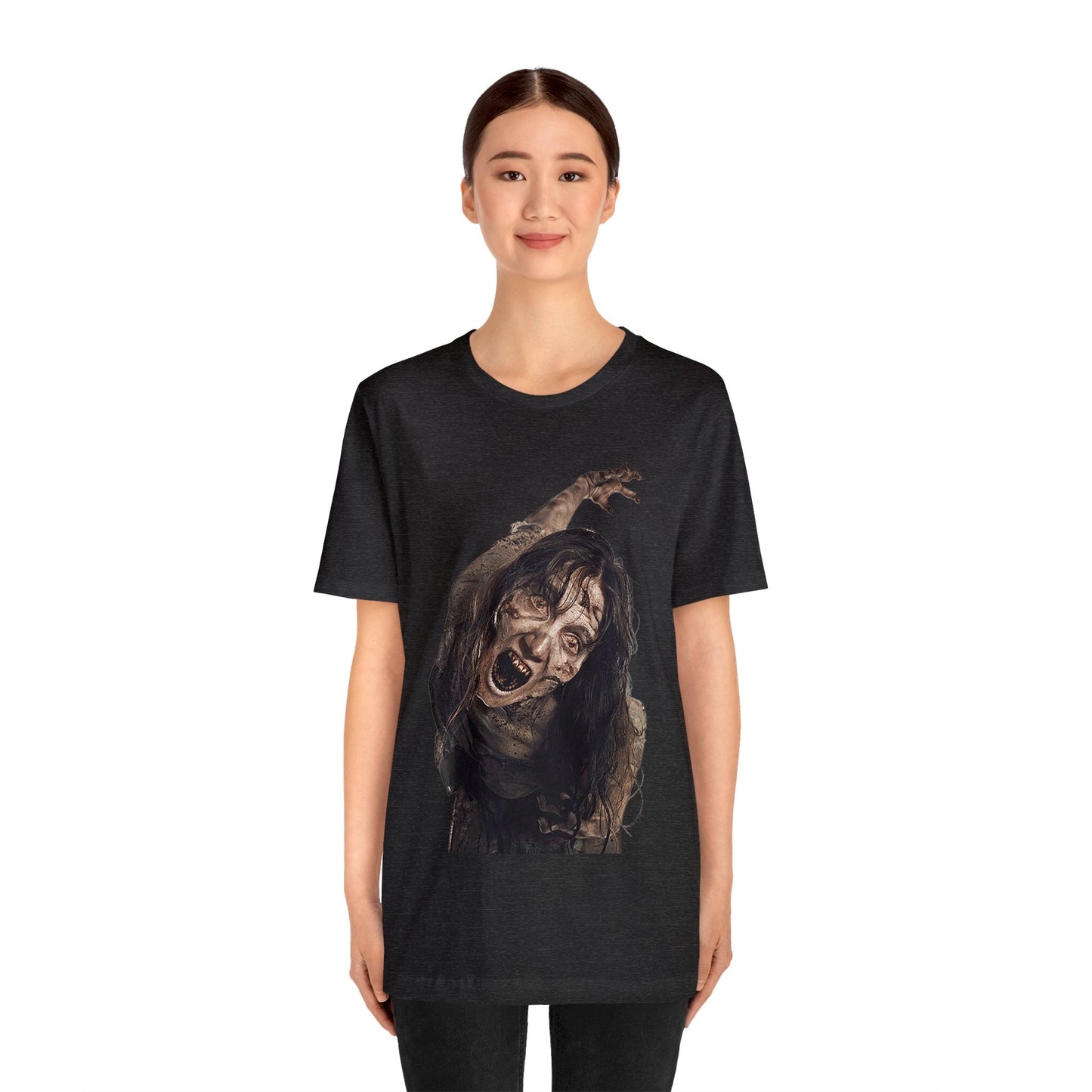 Halloween Zombie Female Short Sleeve T-Shirt - Undead Horror Tee, Walking Dead Graphic Shirt