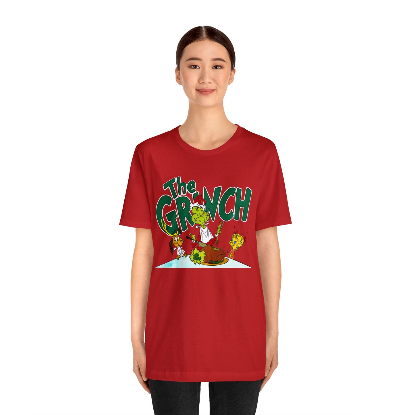 The Grinch cartoon tshirt - The Grinch Christmas table tshirt - Holiday Grinch Christmas table tshirt - Christmas Grinch dinner tshirt