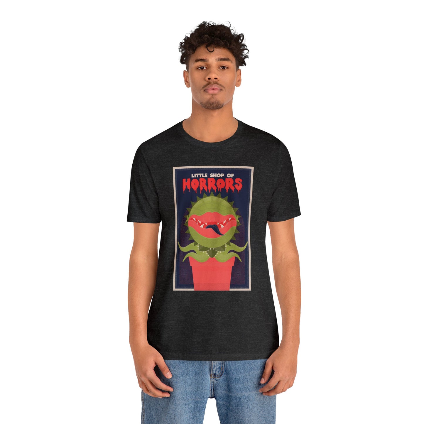 Halloween Audrey II Little Shop of Horrors Short Sleeve T-Shirt - Retro Horror Movie Graphic Tee, Vintage Plant Monster Shirt