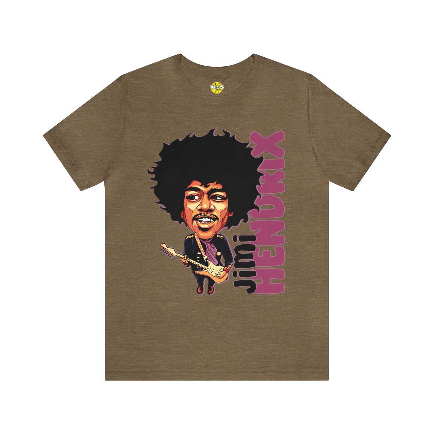 Jimi Hendrix Cartoon Portrait T-Shirt, Black History Icon Tee, Vintage Music Legend Shirt