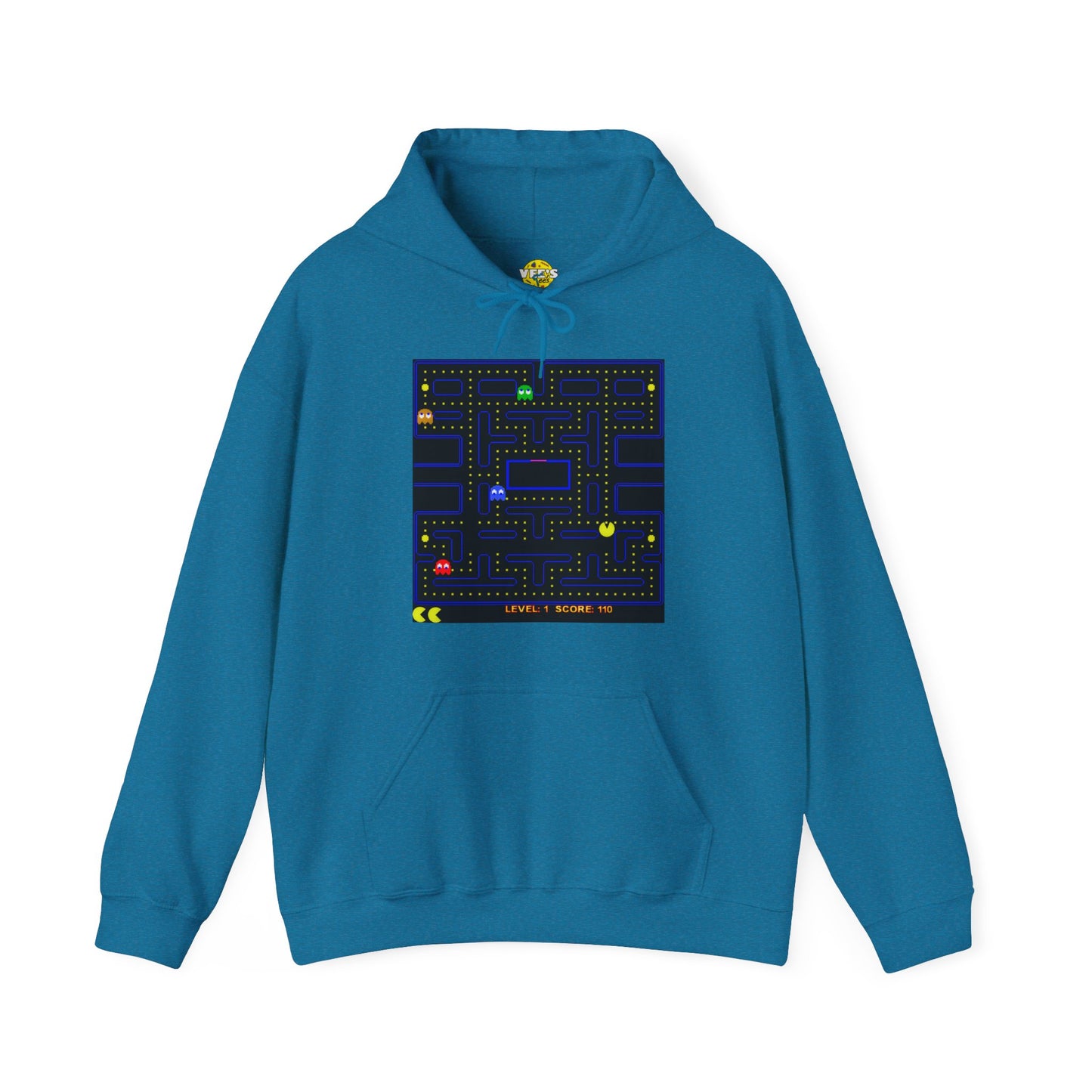 Retro Pac-Man Arcade Game Hooded Sweatshirt, Classic Vintage Gamer Tee, 80s Classic Arcade Gamer Hoodie