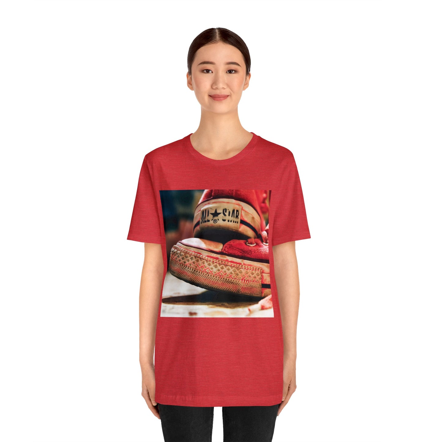 Red Chuck Taylors Zoomed In Short Sleeve T-Shirt - Classic Sneaker Lover Tee, Vintage Shoe Graphic Shirt