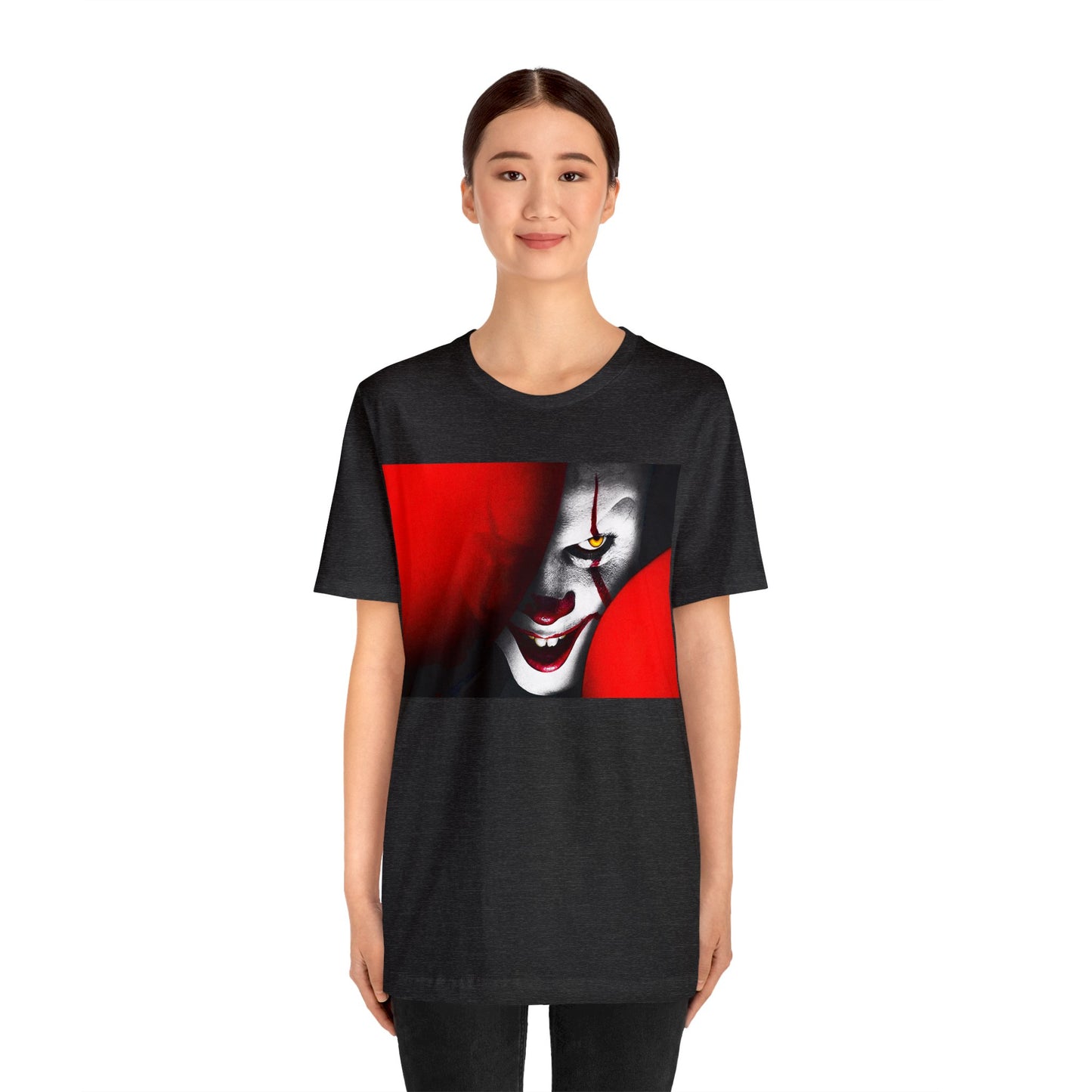 Halloween Pennywise Red Balloons Short Sleeve T-Shirt - IT Clown Tee - Horror Movie Shirt - Stephen King's IT Fan Gift