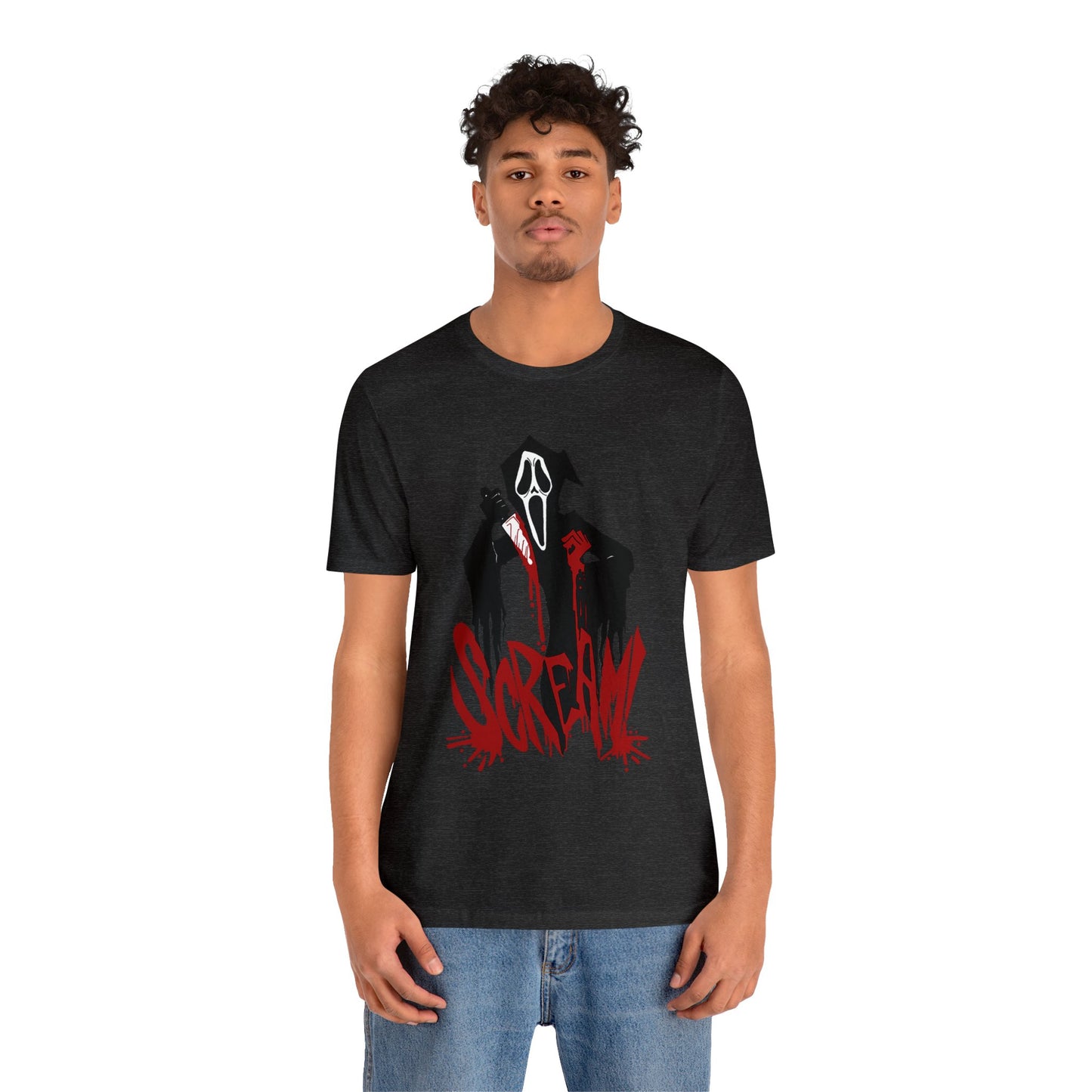 Halloween Ghostface Short Sleeve T-Shirt - Scream Movie Inspired Tee, Horror Icon Graphic Shirt