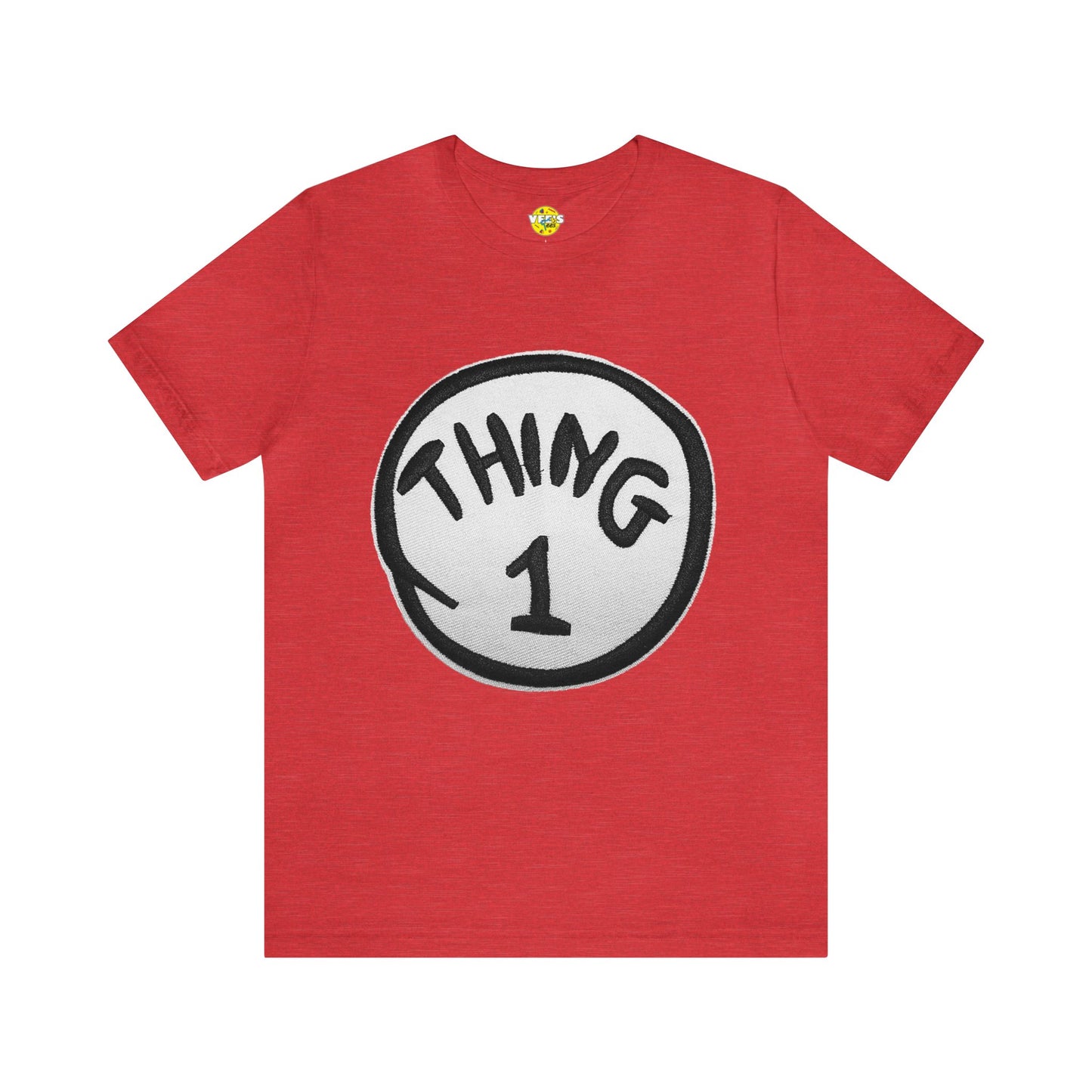 Thing 1 Playful Graphic Vibes Tee - Cat in the Hat Seuss Fan Fashion TShirt - Valentines Day Childrens Book Companion Shirt