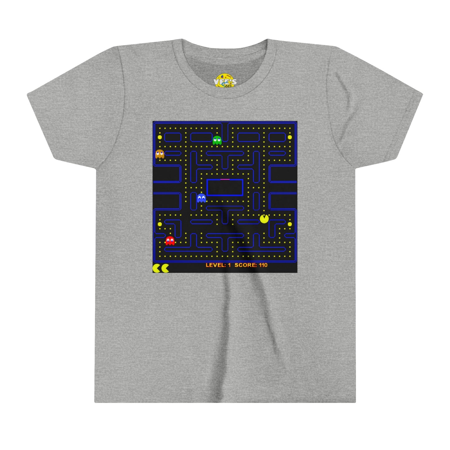 Pac-Man Level 1 Kids' Graphic T-Shirt, 80s Video Game Nostalgia Shirt