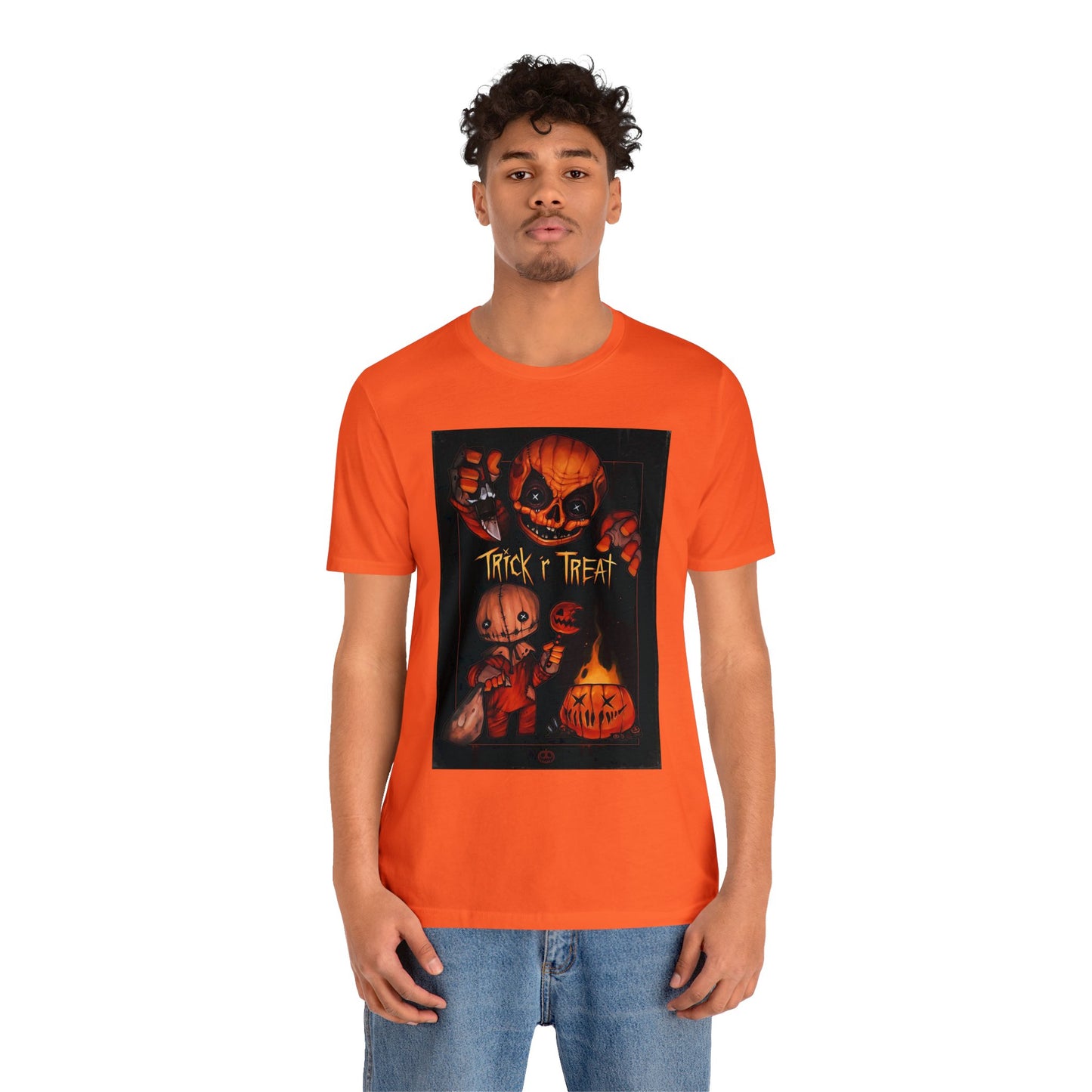 Halloween Sam from Trick 'r Treat Short Sleeve T-Shirt - Halloween Horror Icon Tee, Trick 'r Treat Movie Character Graphic Shirt