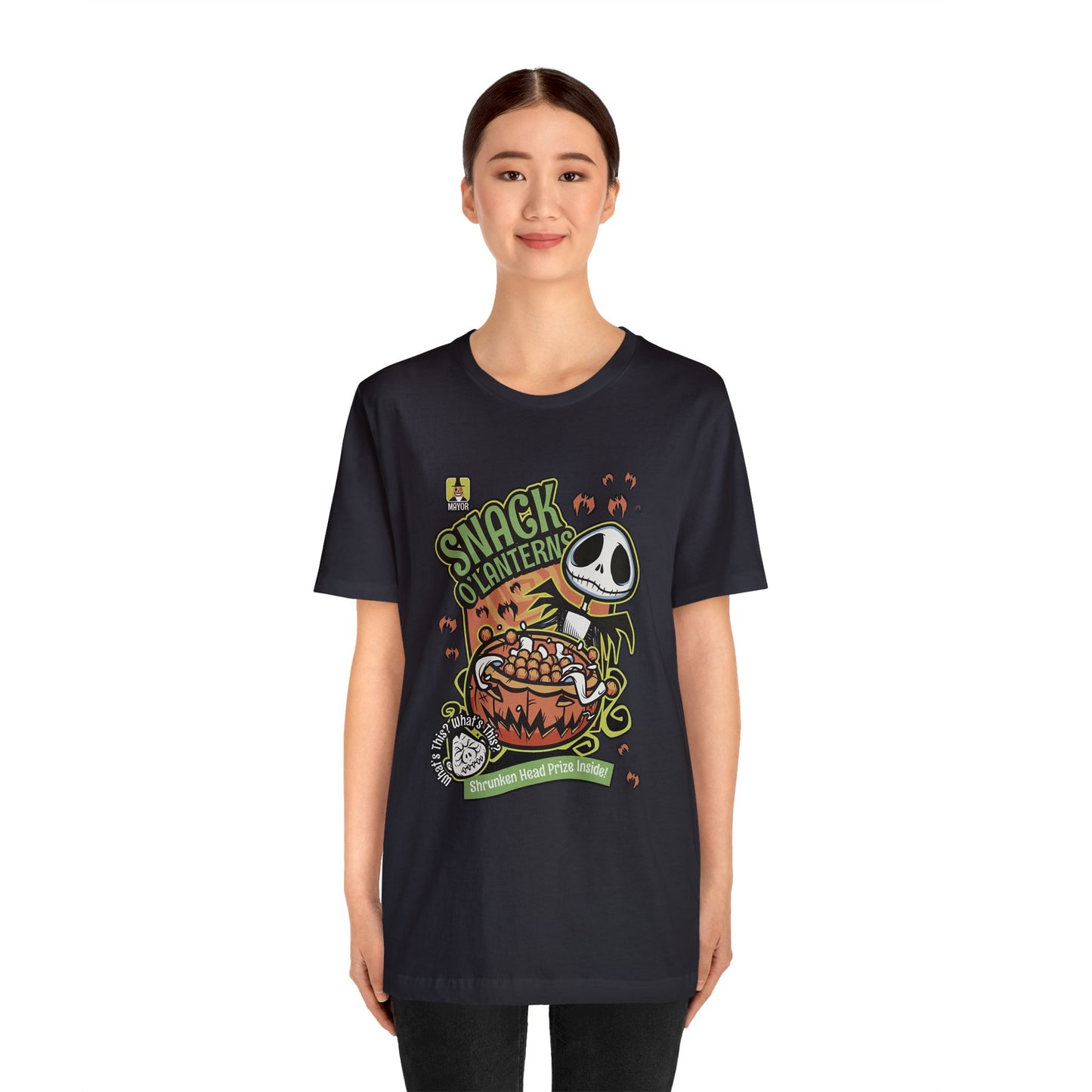 Halloween Jack Skellington's Snack O'Lanterns Cereal Short Sleeve T-Shirt - Spooky Halloween Tee, Nightmare Before Christmas Graphic Shirt