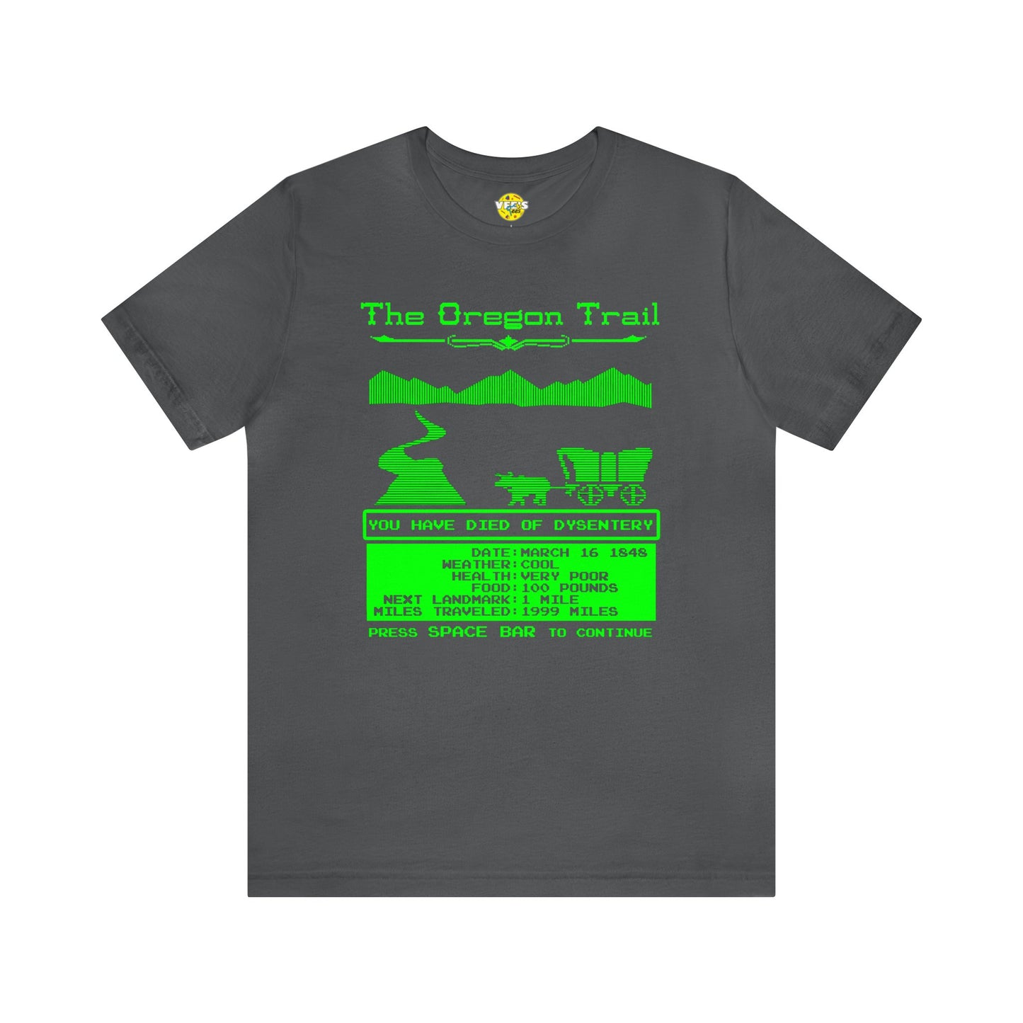 80s Nostalgia - The Oregon Trail Computer Game T-Shirt - Retro Gaming Tee