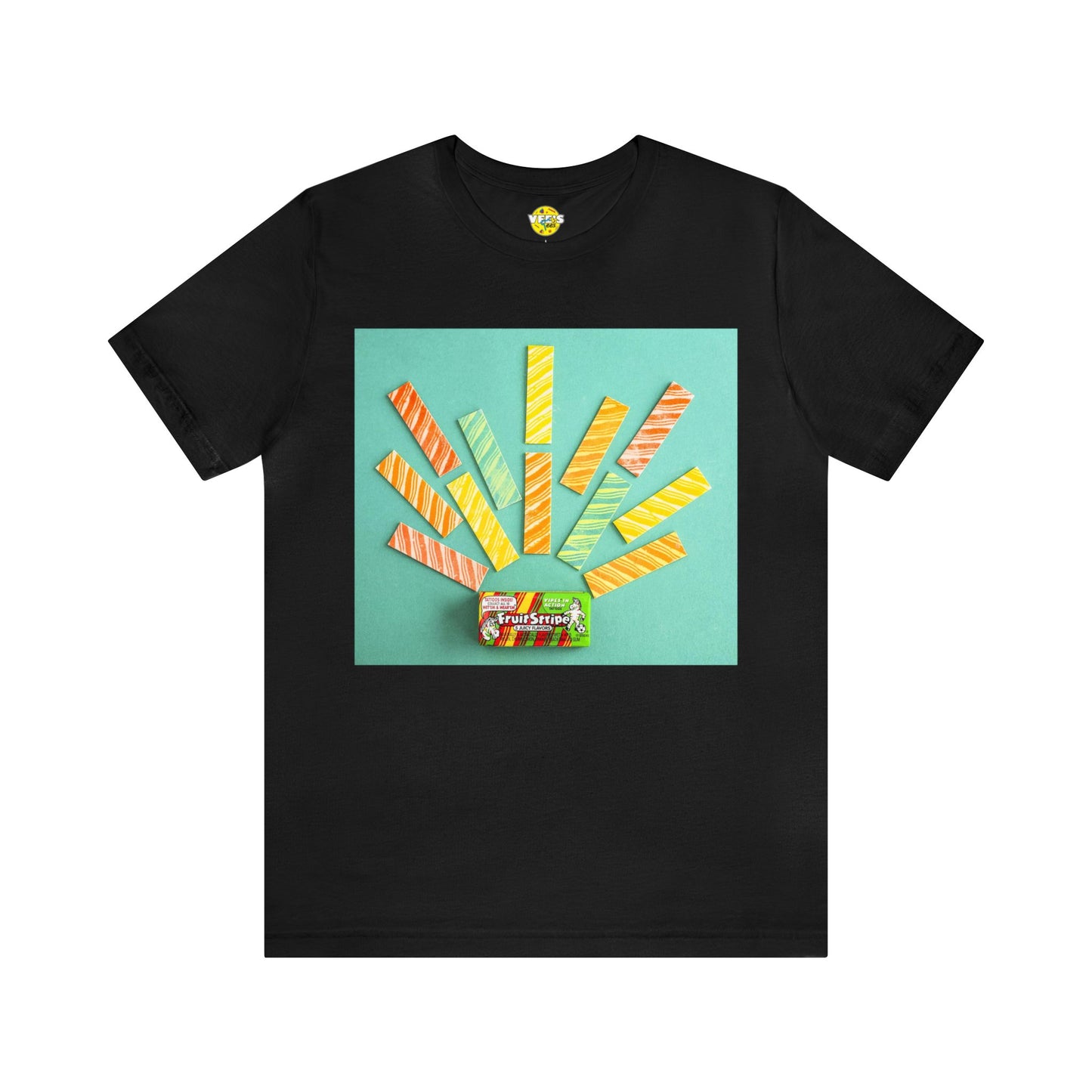 90s Nostalgia Fruit Stripe Gum Design Tshirt, Yikes the Zebra Retro Stripe Tee