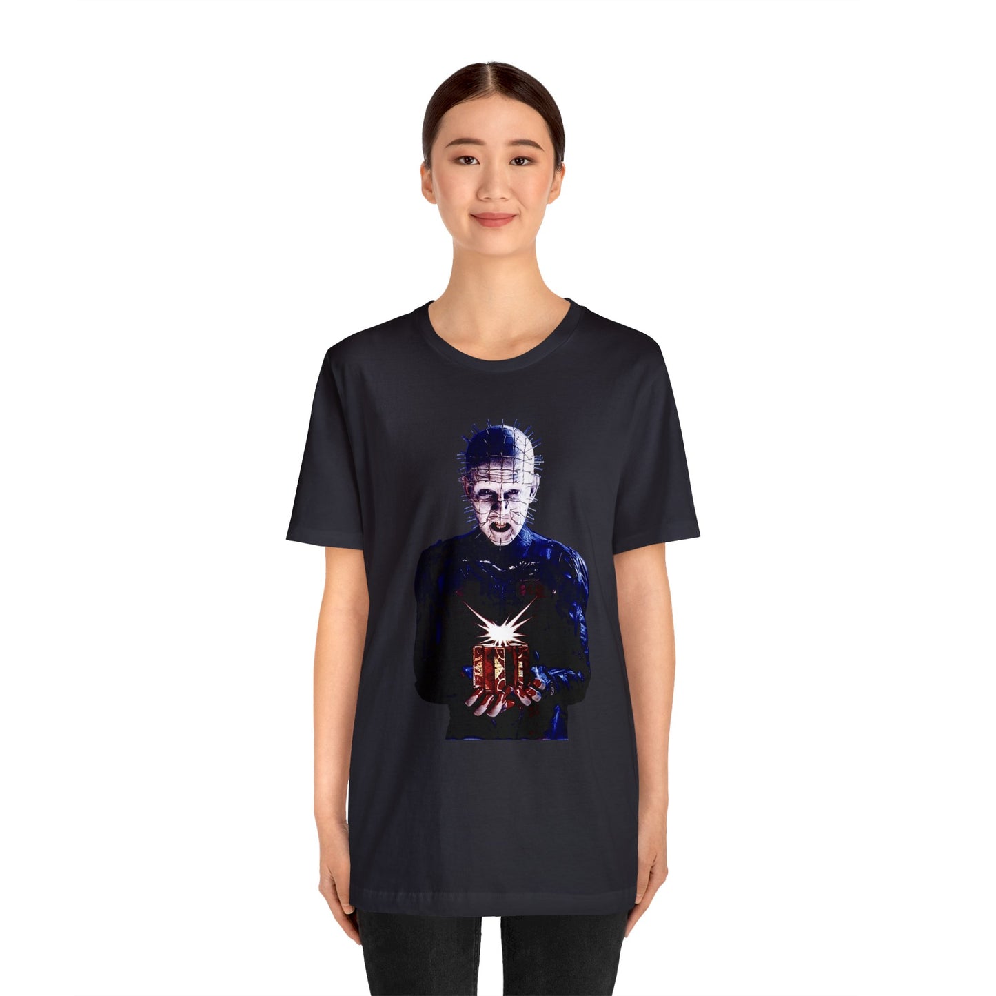 Halloween Pinhead Puzzle Box Short Sleeve T-Shirt - Hellraiser Horror Icon Tee, Clive Barker Graphic Shirt