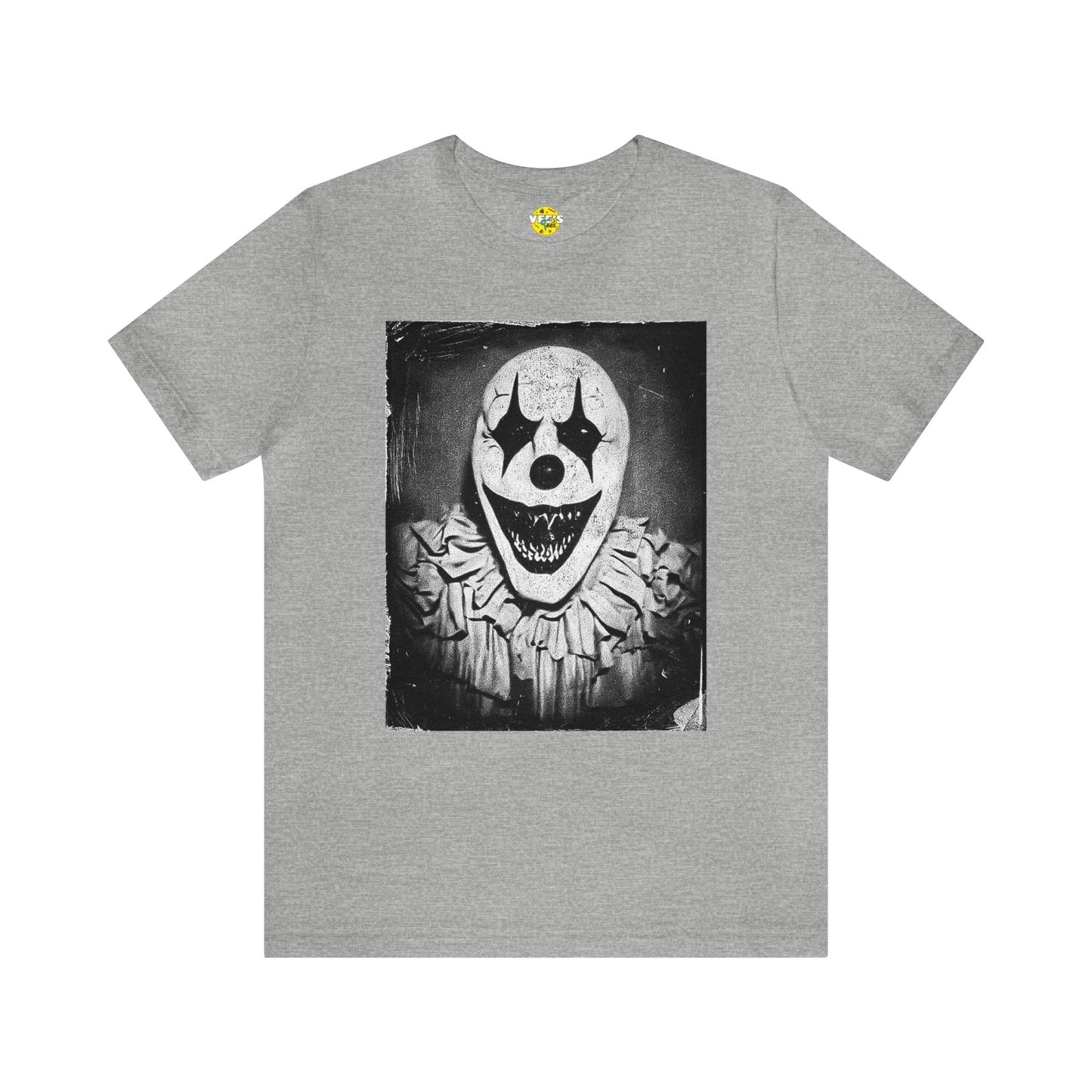 Halloween Vintage Creepy Clown Short Sleeve T-Shirt - Retro Circus Clown Photo Tee - Horror Carnival Shirt - Scary Circus Theme Shirt