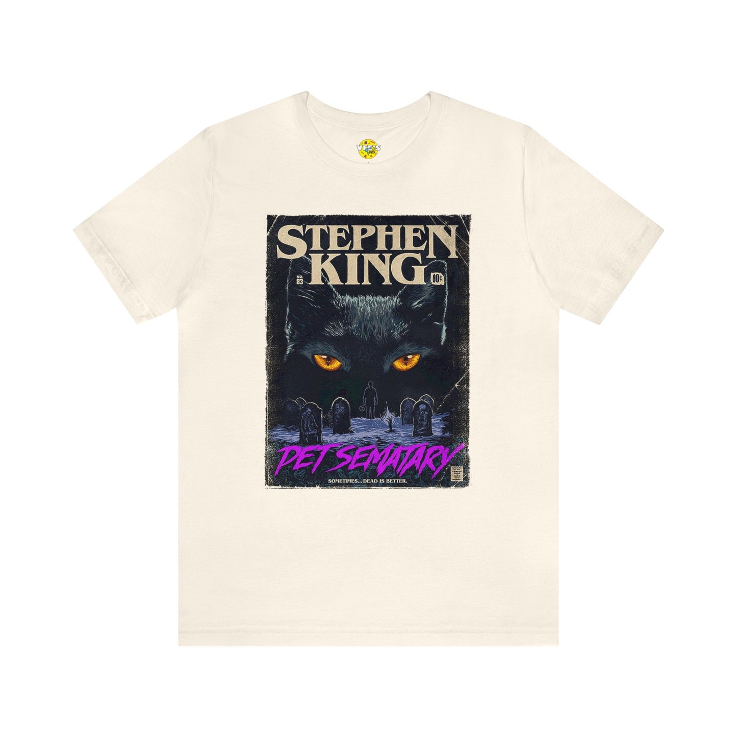 Halloween Stephen King's Pet Sematary Book Cover Short Sleeve T-Shirt - Vintage Horror Novel Graphic Tee, Retro Literary Shirt