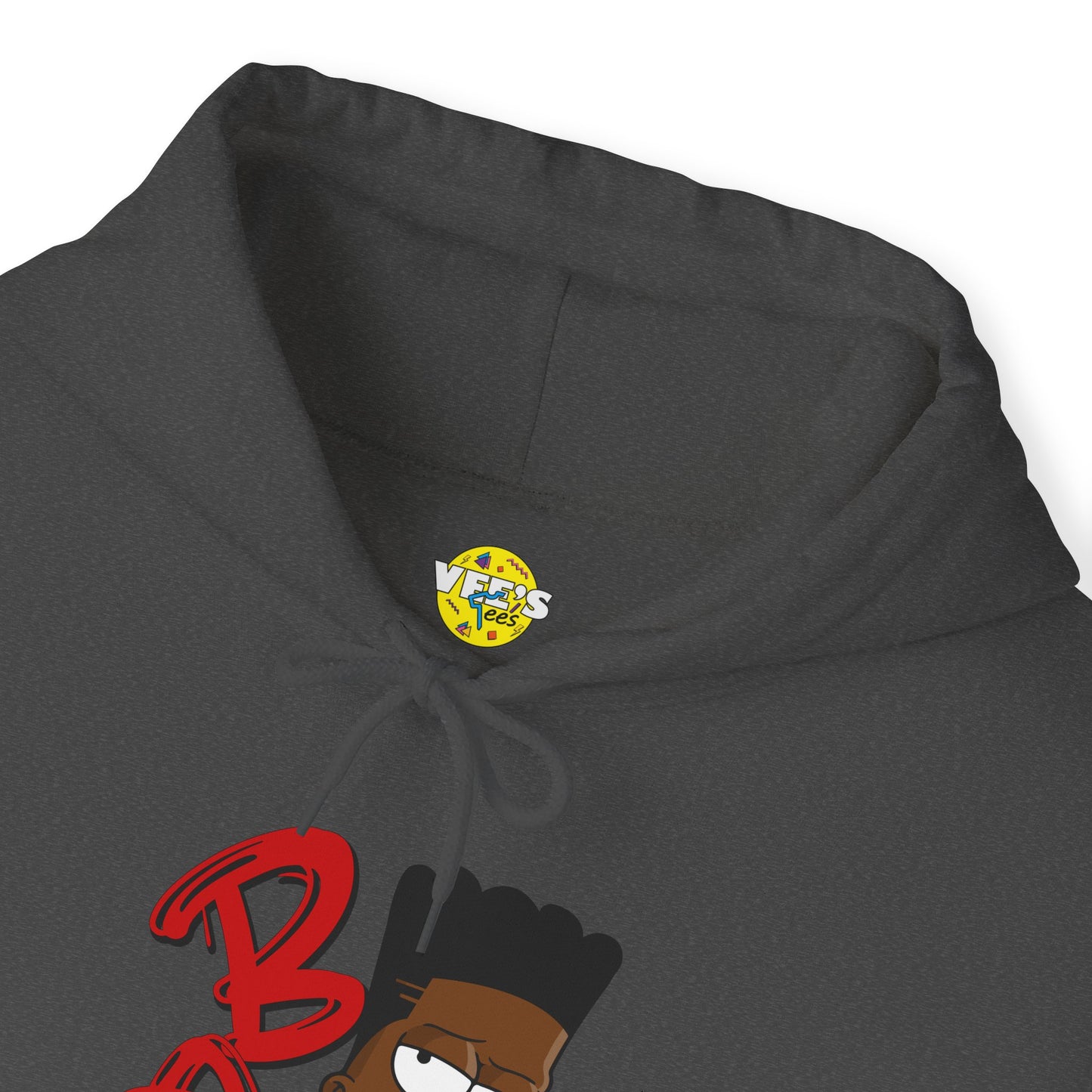 Black Bart Simpson Hoodie - Red, Urban Streetwear, Vintage Cartoon Sweatshirt, Hip Hop Inspired, 90s Nostalgia