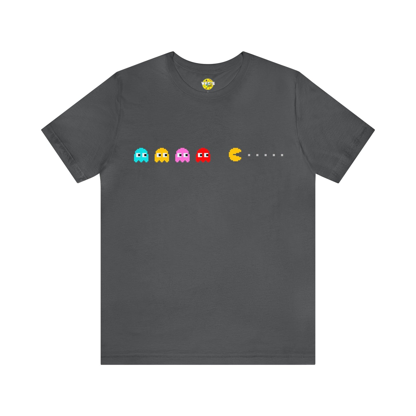 Pac-Man Ghosts Pixel Art T-Shirt - Retro Gamer Tee with Chasing Ghosts