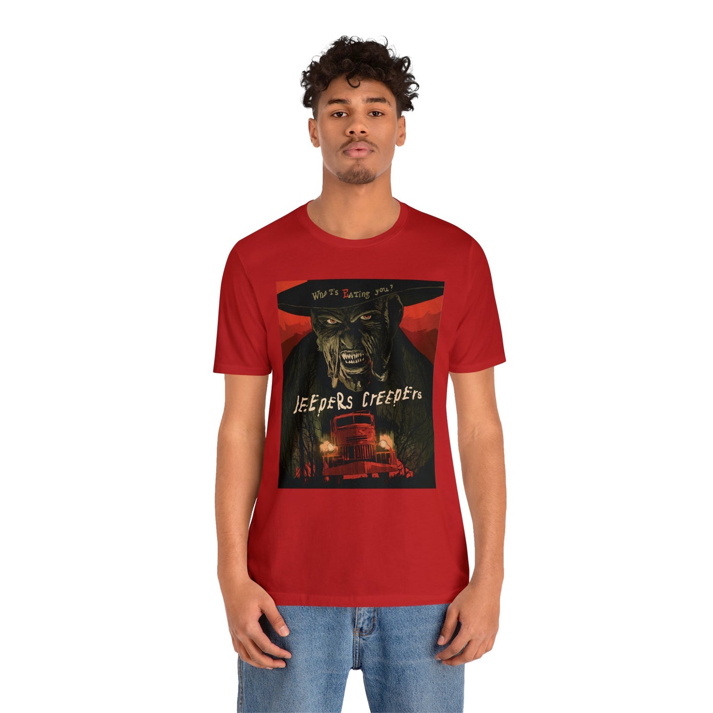 Halloween Jeepers Creepers Movie Poster Short Sleeve T-Shirt - Vintage Horror Film Tee, Retro Classic Cinema Graphic Shirt