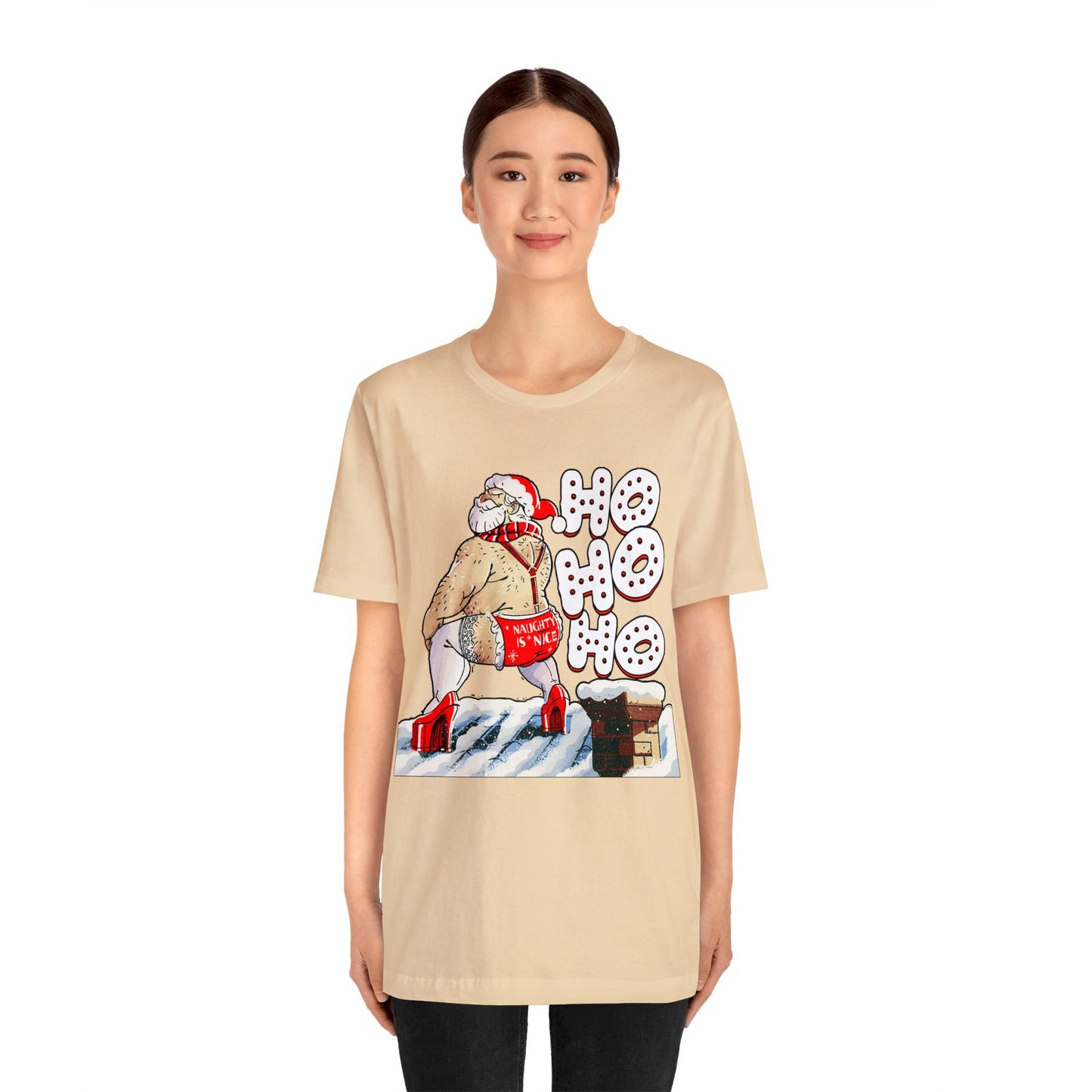 Naughty Santa Christmas tee - Naughty Santa Claus shirt - Ho Ho Ho Naughty Santa tshirt - Santa Claus Heels tshirt