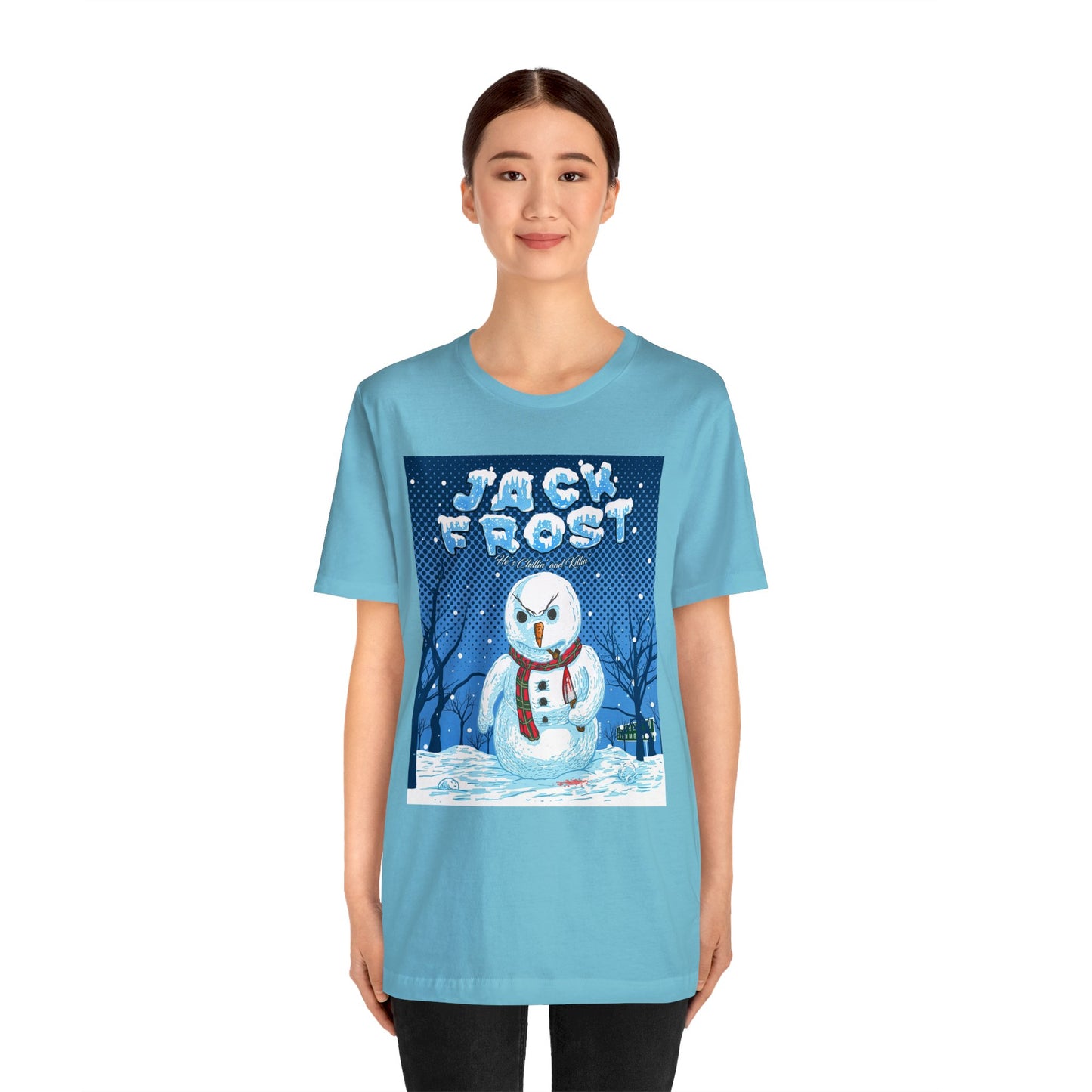 Chillingly Festive - Jack Frost Horror Movie Poster Short Sleeve T-Shirt