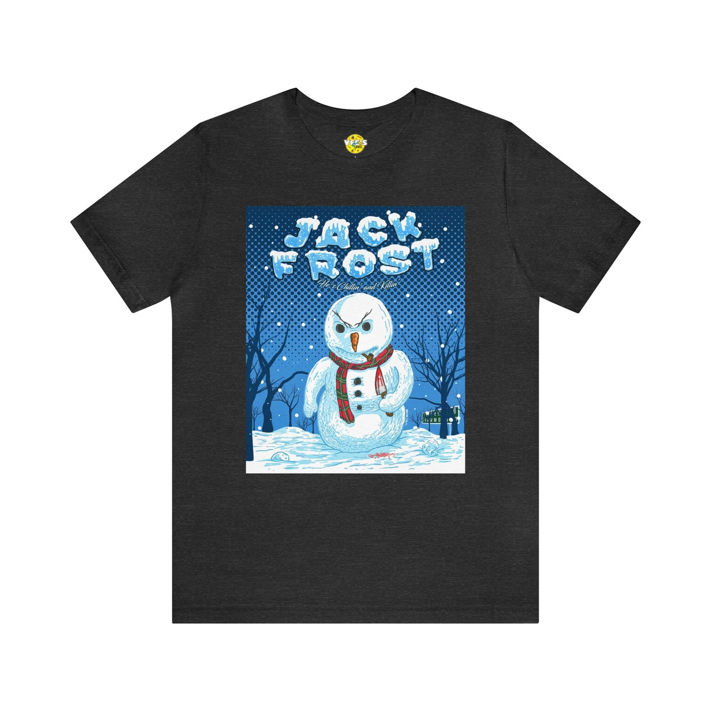 Chillingly Festive - Jack Frost Horror Movie Poster Short Sleeve T-Shirt