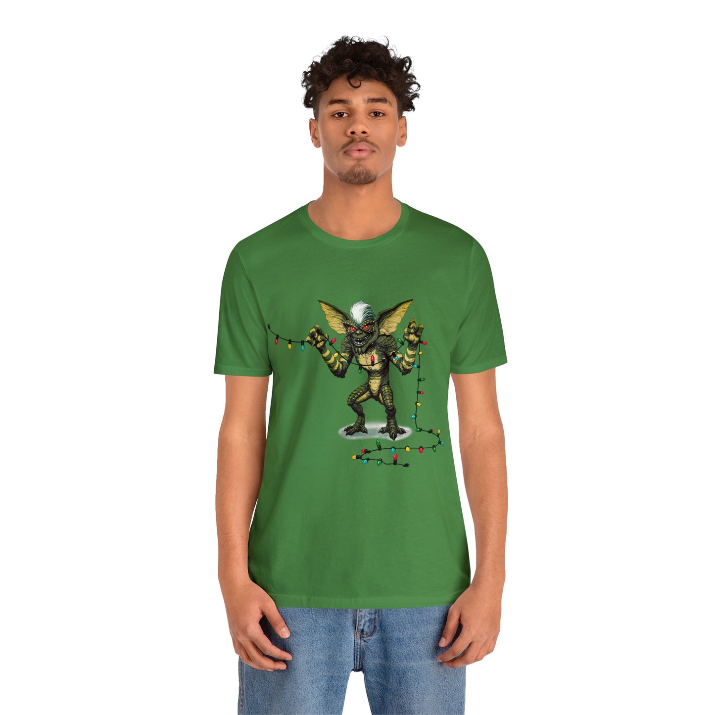 Stripe Festive Holiday - Gremlin Christmas Lights - Festive Stripe holding Christmas Lights - Gremlin Holiday Lights tshirt