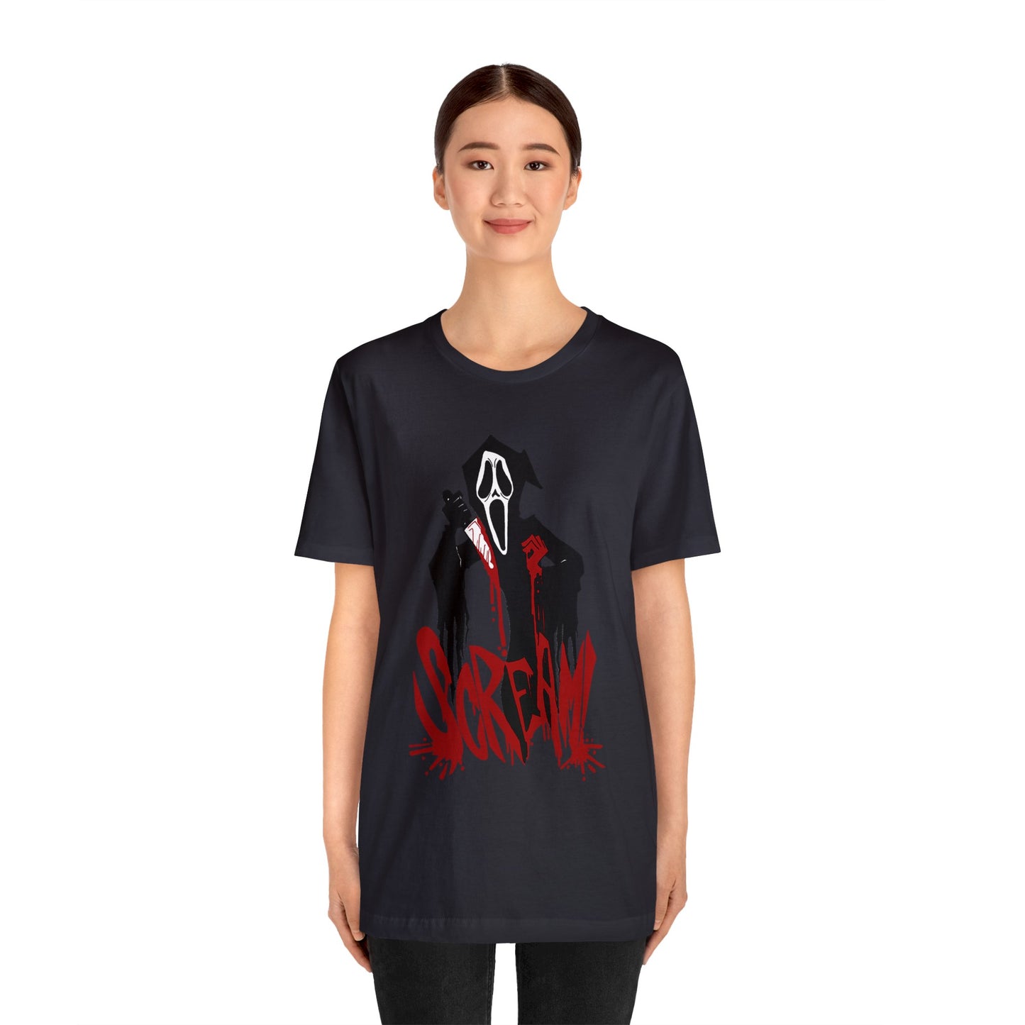 Halloween Ghostface Short Sleeve T-Shirt - Scream Movie Inspired Tee, Horror Icon Graphic Shirt