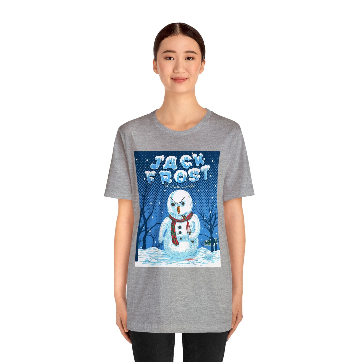 Chillingly Festive - Jack Frost Horror Movie Poster Short Sleeve T-Shirt