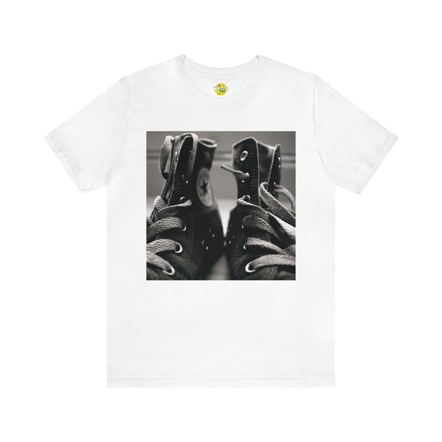 Chuck Taylors Zoomed In Black & White Short Sleeve T-Shirt - Classic Sneaker Lover Tee, Vintage Shoe Graphic Shirt