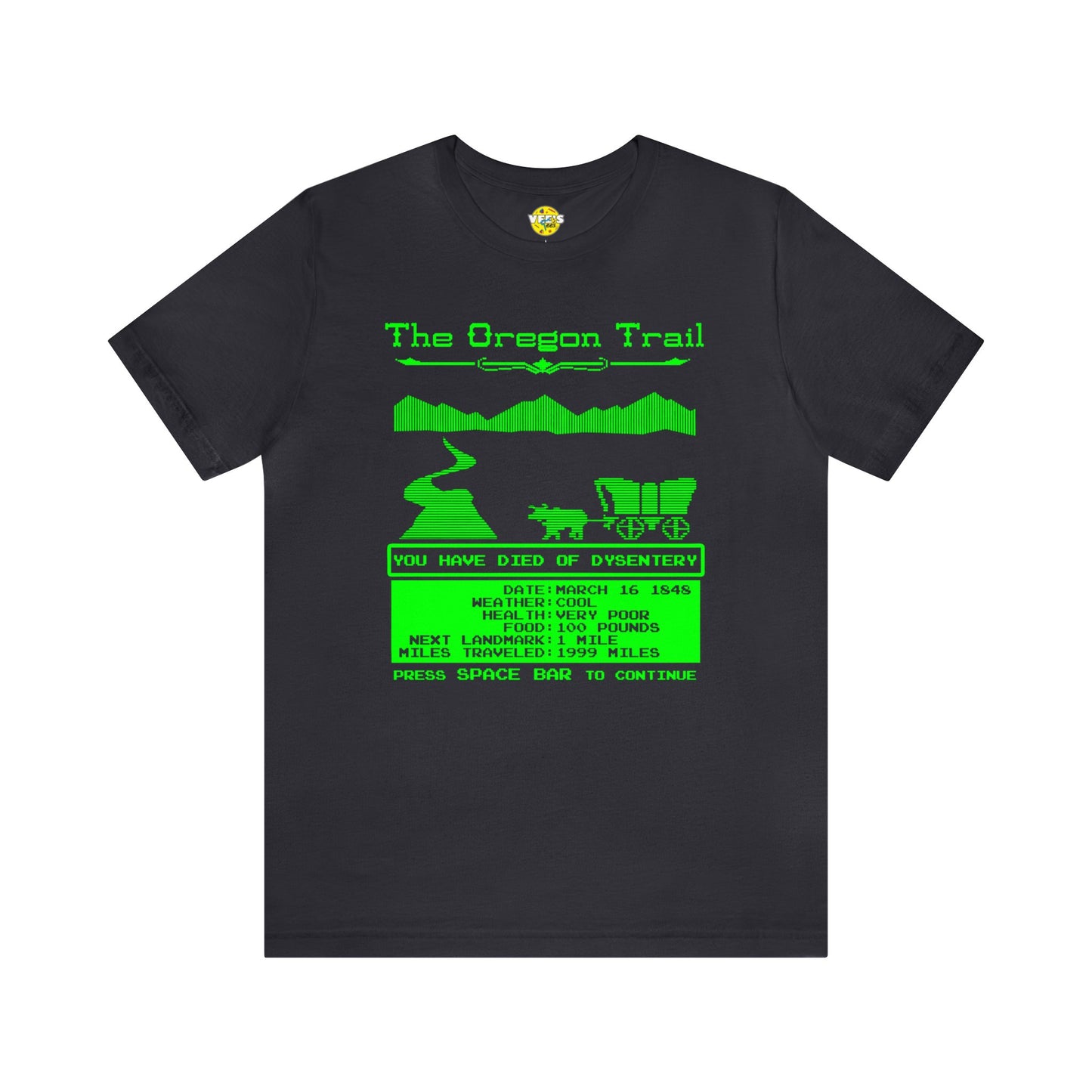 80s Nostalgia - The Oregon Trail Computer Game T-Shirt - Retro Gaming Tee