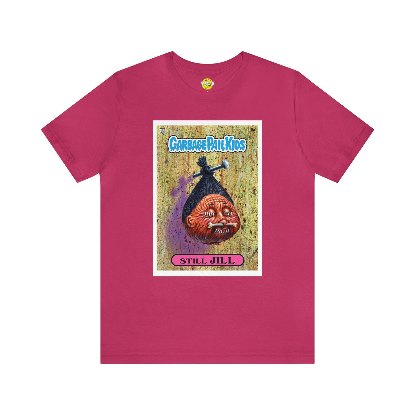 Halloween Garbage Pail Kids Still Jill Short Sleeve T-Shirt - Retro Sticker Art Tee, Vintage 80s Graphic Shirt