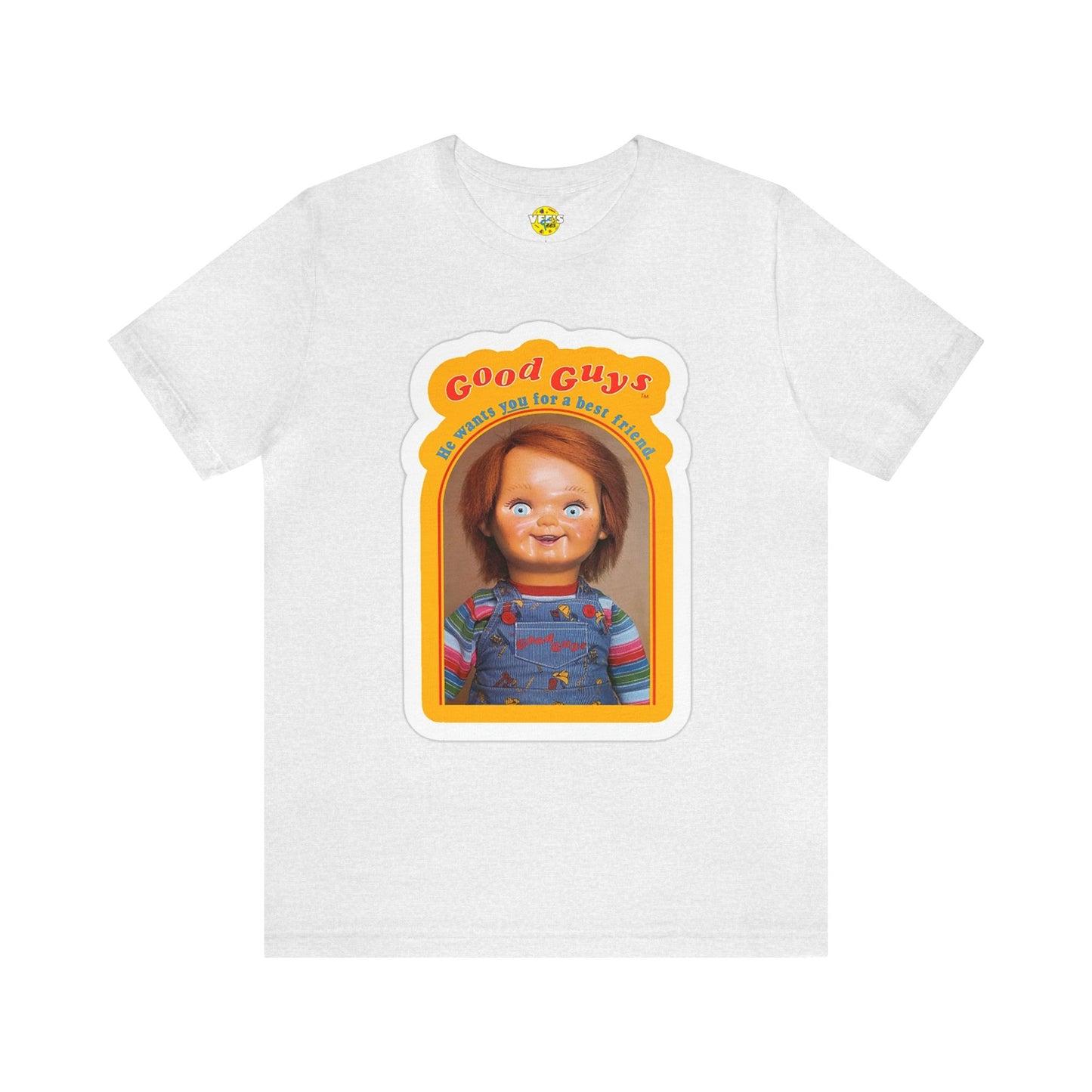 Halloween Chucky's Good Guy Doll Card Short Sleeve T-Shirt - Horror Icon Tee, Classic Movie Graphic Shirt