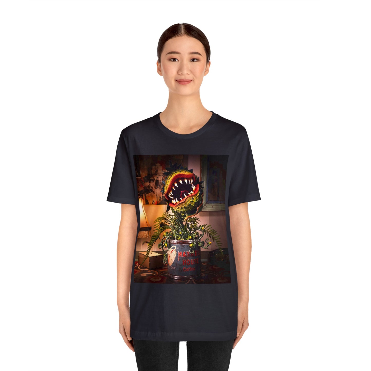 Halloween Audrey II from Little Shop of Horrors Short Sleeve T-Shirt - Cult Classic Musical Tee, Movie Monster Graphic Shirt