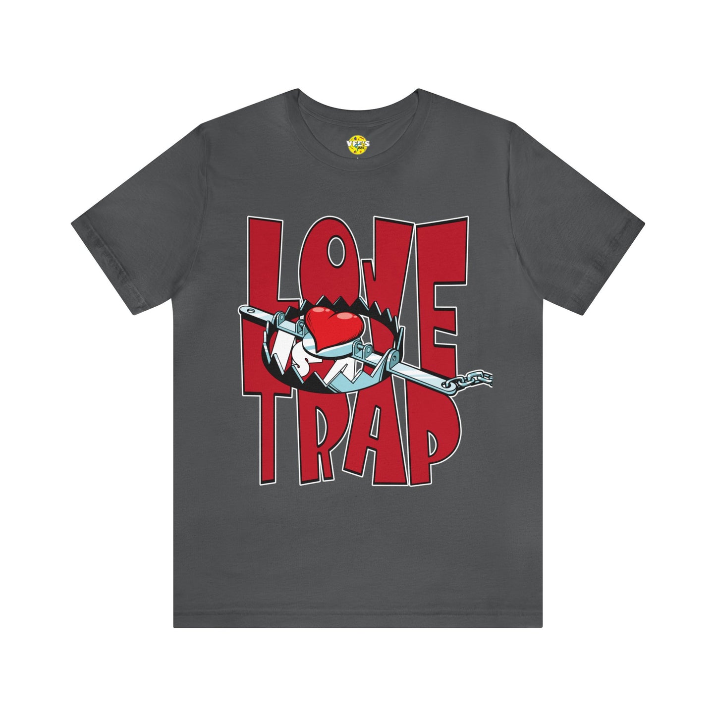 Love is a Trap Bear Trap Heart Graphic Tee - Anti Valentine Alternative Love Paradox Shirt - Valentines Day Unique Love Tshirt