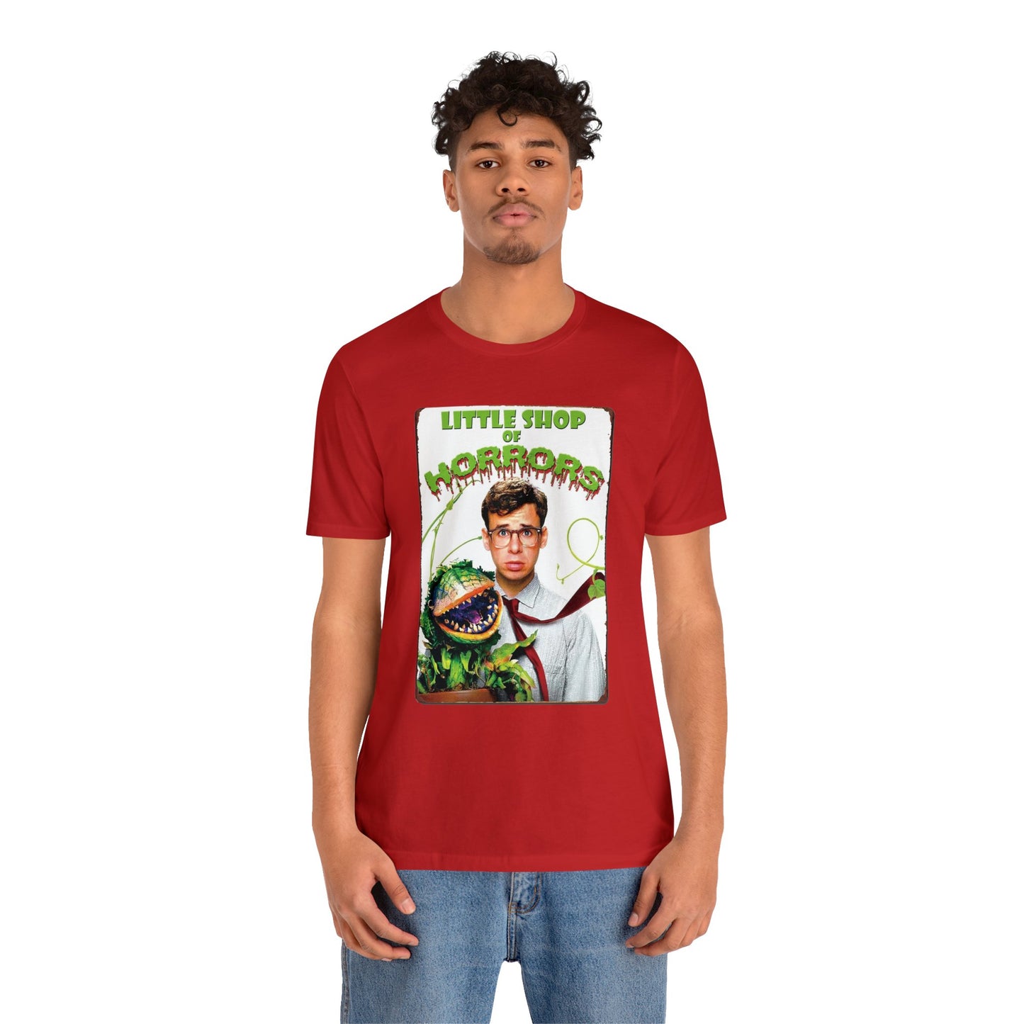 Halloween Little Shop of Horrors Movie Poster Short Sleeve T-Shirt - Classic Musical Comedy Tee - Audrey II Plant Shirt