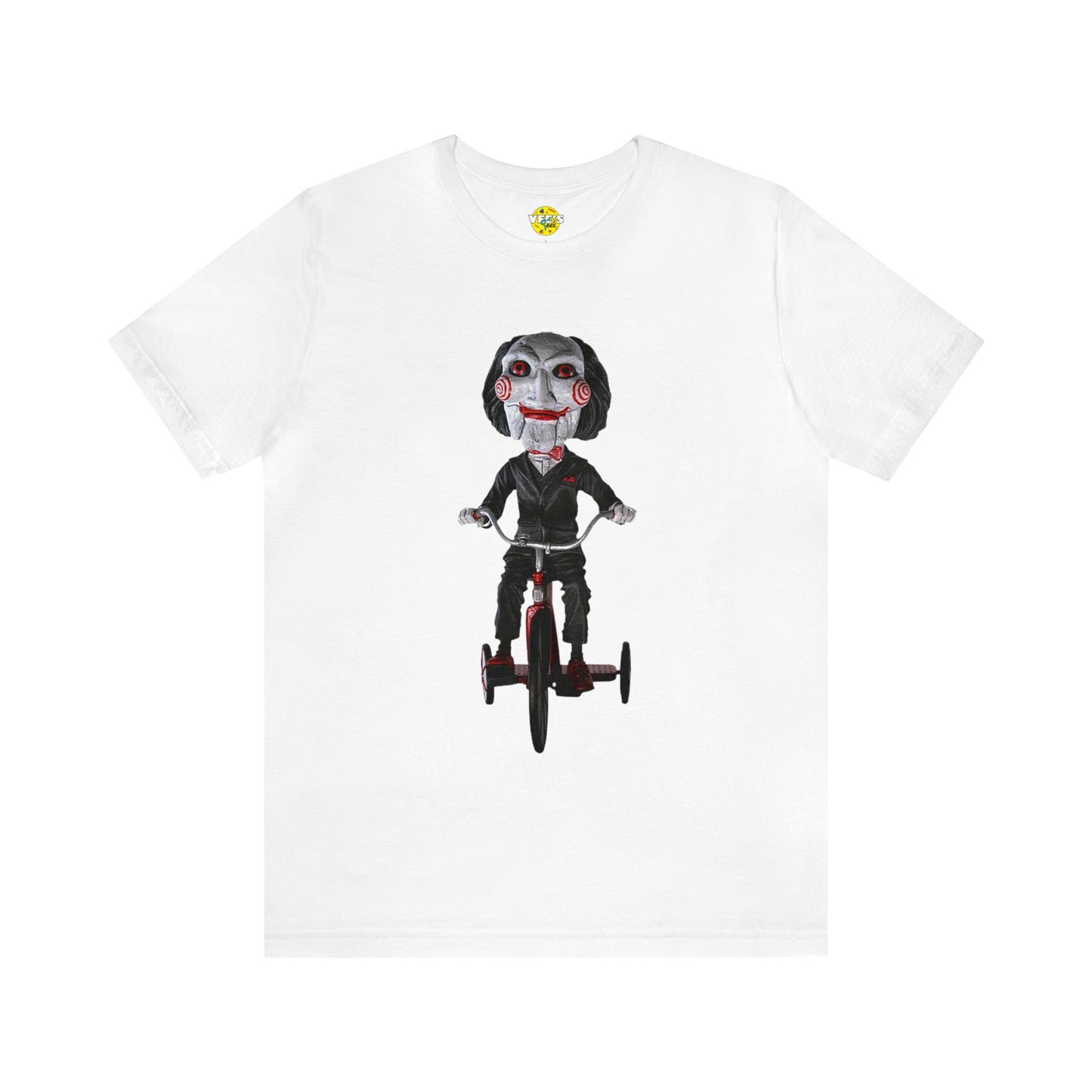 Halloween Billy from SAW Tricycle Short Sleeve T-Shirt - Horror Icon Tee, Classic Movie Graphic Shirt