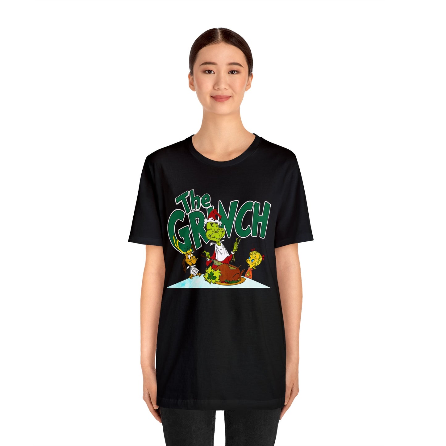 The Grinch cartoon tshirt - The Grinch Christmas table tshirt - Holiday Grinch Christmas table tshirt - Christmas Grinch dinner tshirt