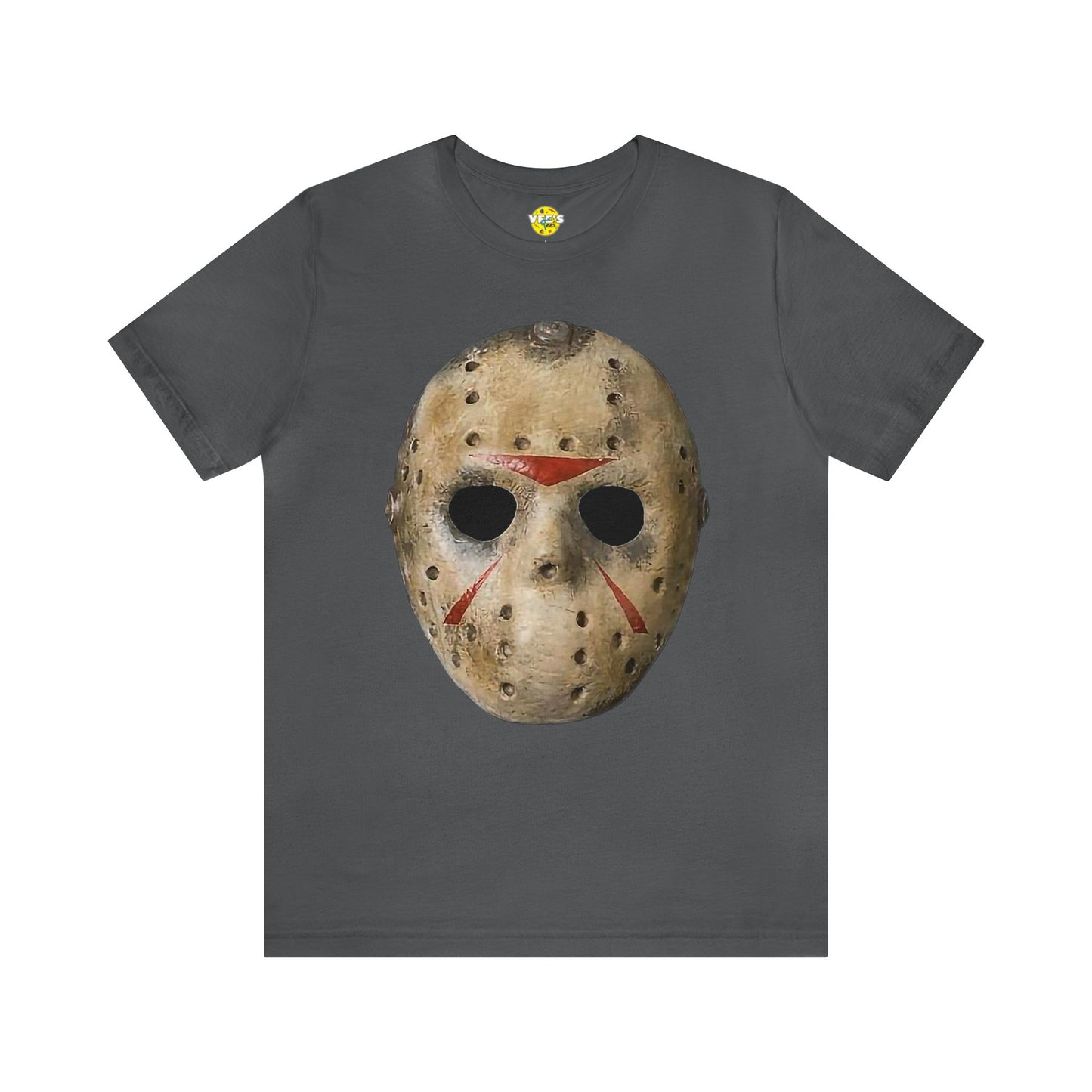 Halloween Jason's Mask Short Sleeve T-Shirt - Horror Movie Icon Tee, Friday the 13th Graphic Shirt