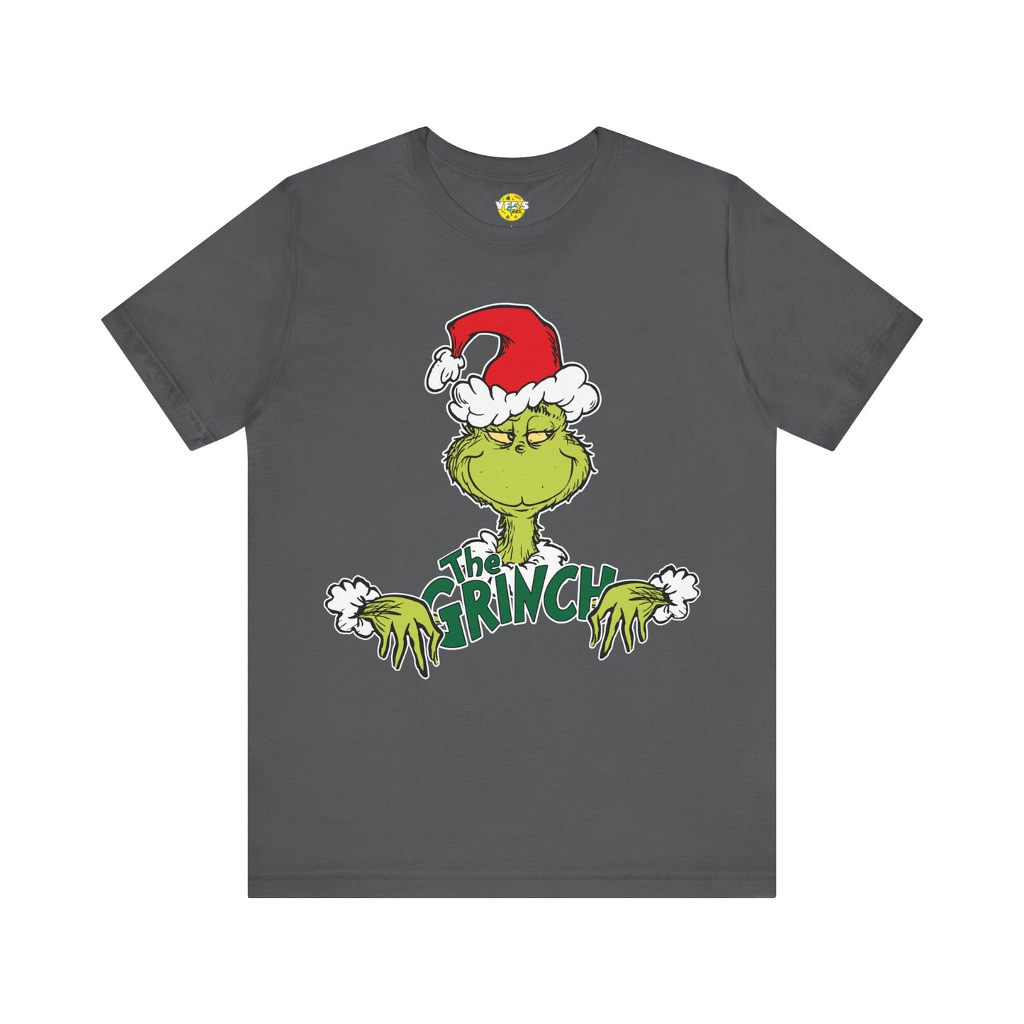 Festive Grinch Face Short Sleeve T-Shirt for a Whoville-Worthy Holiday Season