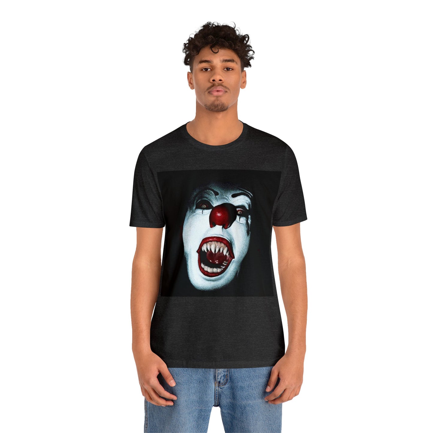 Halloween Pennywise Evil Face Short Sleeve T-Shirt - Classic Horror Clown Tee - Stephen King's IT Shirt