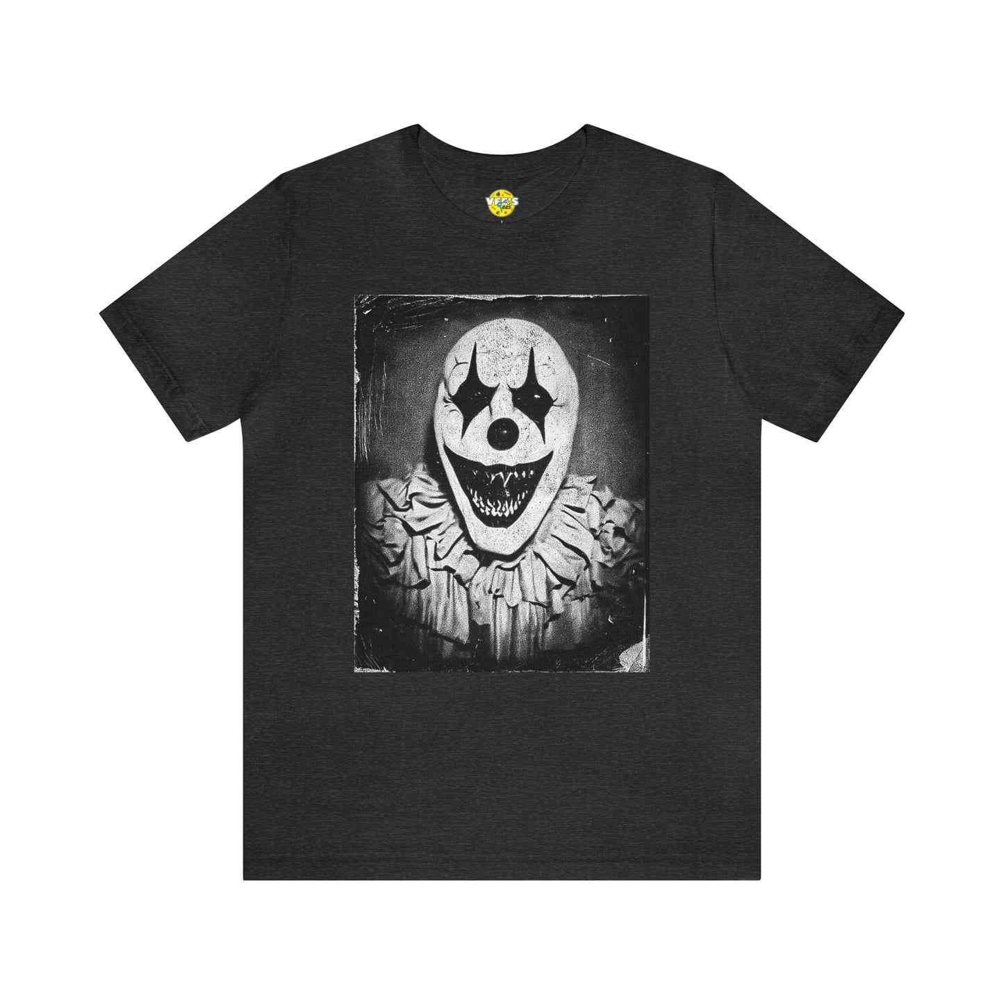 Halloween Vintage Creepy Clown Short Sleeve T-Shirt - Retro Circus Clown Photo Tee - Horror Carnival Shirt - Scary Circus Theme Shirt